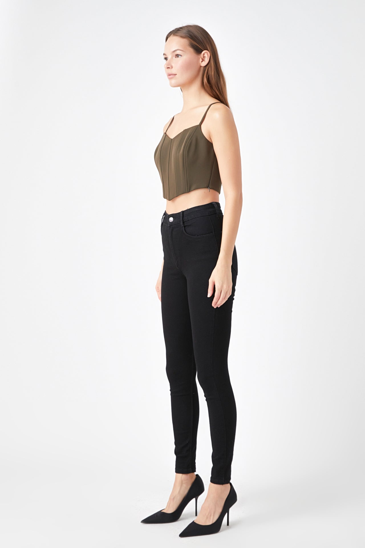 ENDLESS ROSE - Adjustable Bustier Crop Top - TOPS available at Objectrare