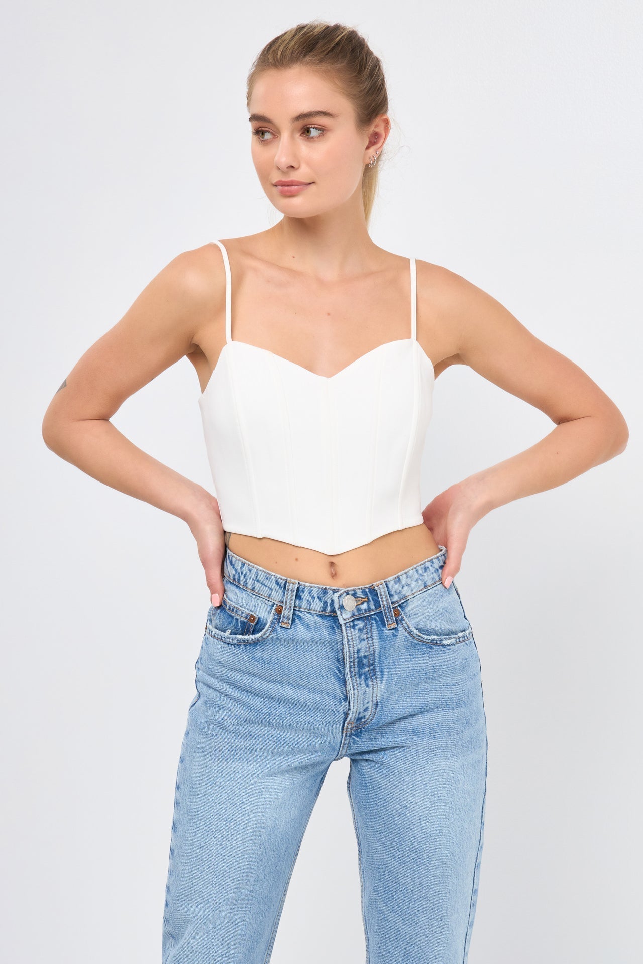 ENDLESS ROSE - Adjustable Bustier Crop Top - TOPS available at Objectrare