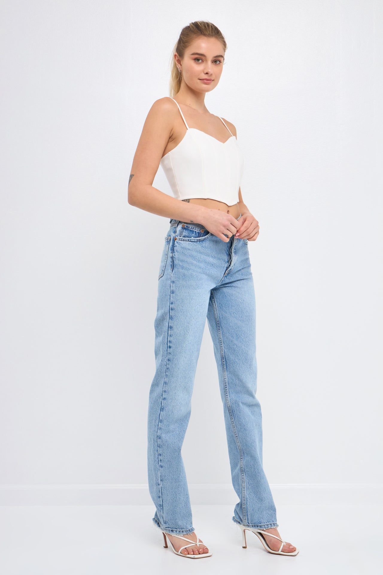 ENDLESS ROSE - Adjustable Bustier Crop Top - TOPS available at Objectrare
