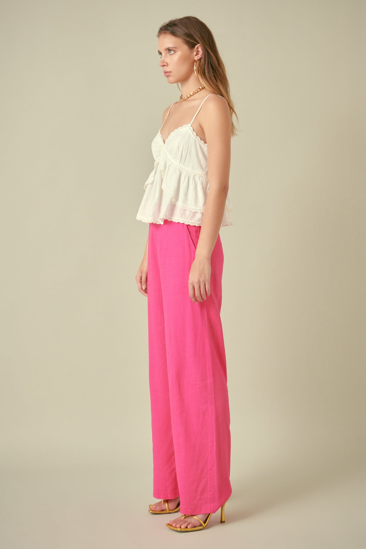 FREE THE ROSES - Lace Trimmed Waterfall Tiered Top - TOPS available at Objectrare