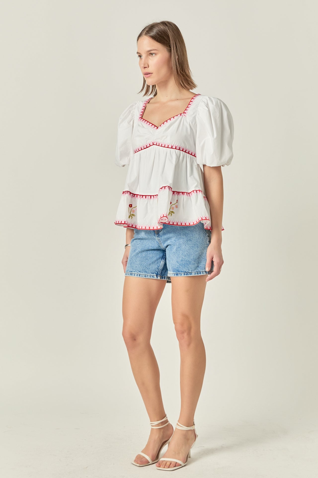ENGLISH FACTORY - Embroidered Blouson Top - TOPS available at Objectrare