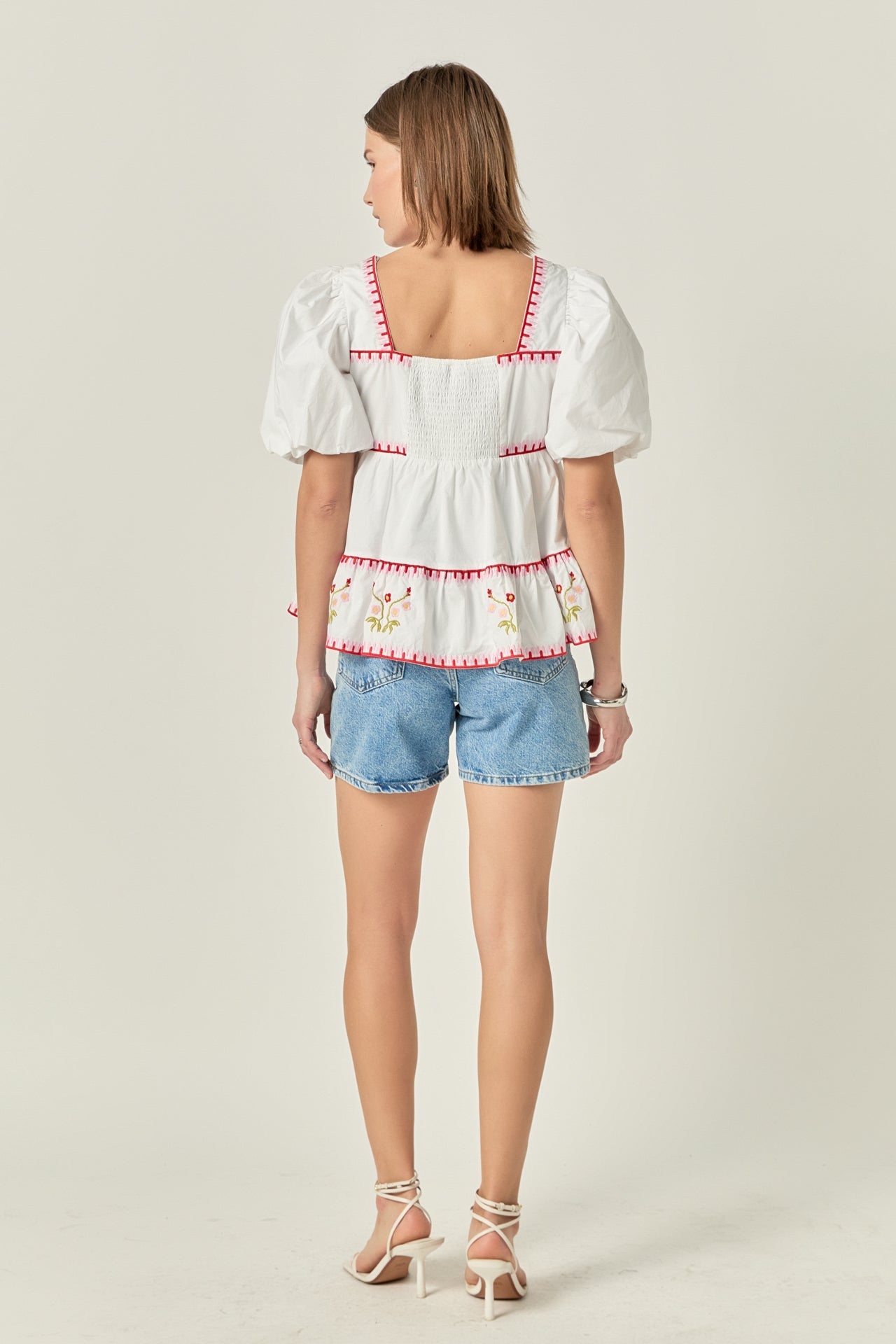 ENGLISH FACTORY - Embroidered Blouson Top - TOPS available at Objectrare