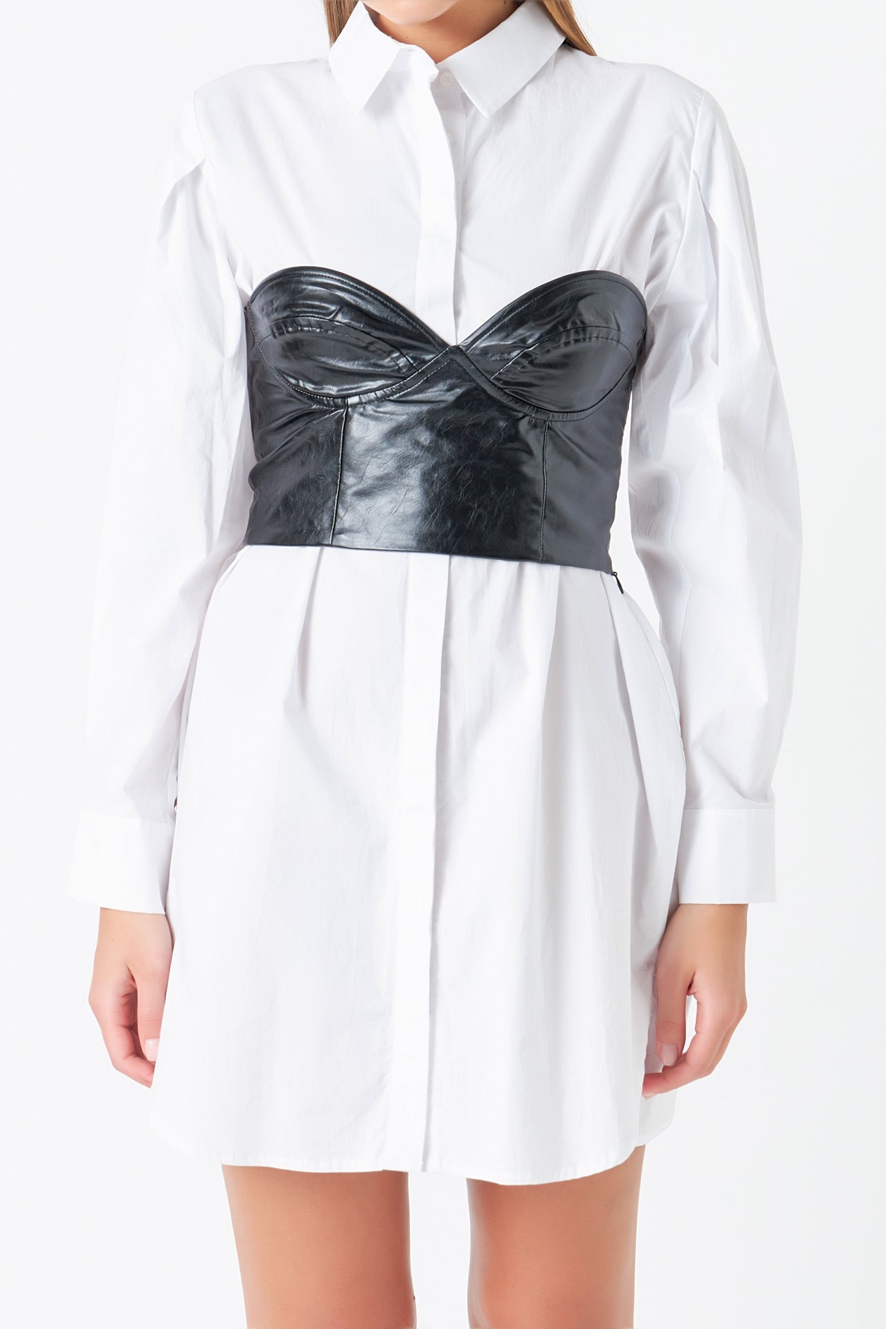 GREY LAB - Cropped Pu Bustier Top - TOPS available at Objectrare