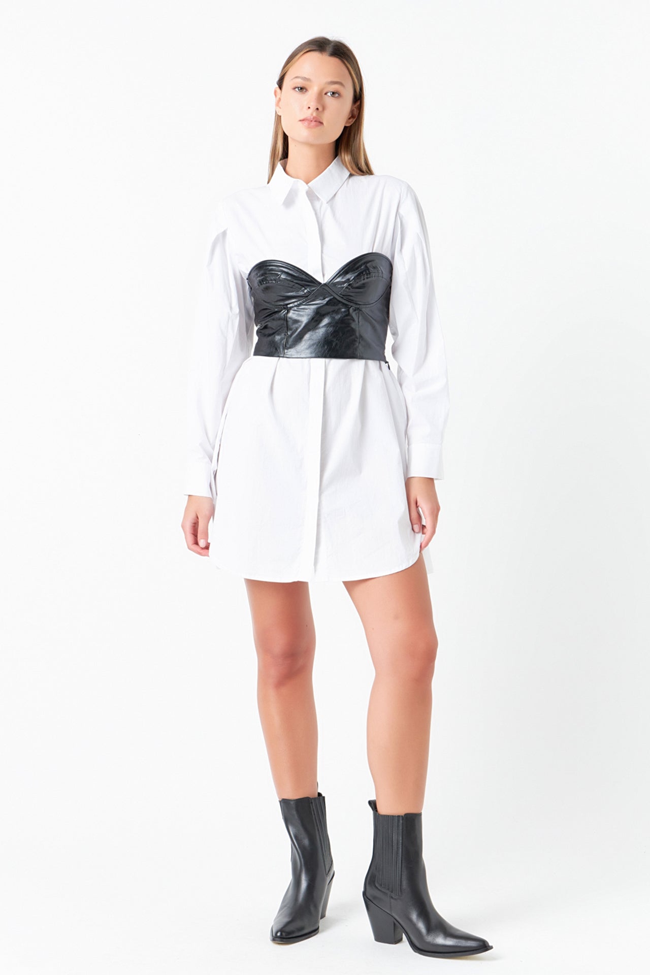 GREY LAB - Cropped Pu Bustier Top - TOPS available at Objectrare