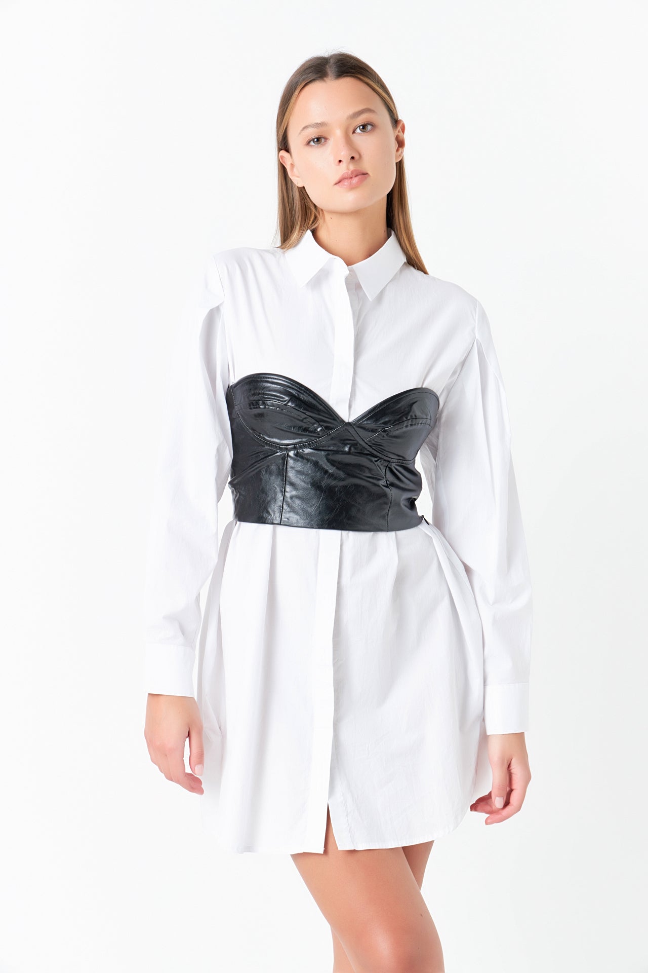 GREY LAB - Cropped Pu Bustier Top - TOPS available at Objectrare