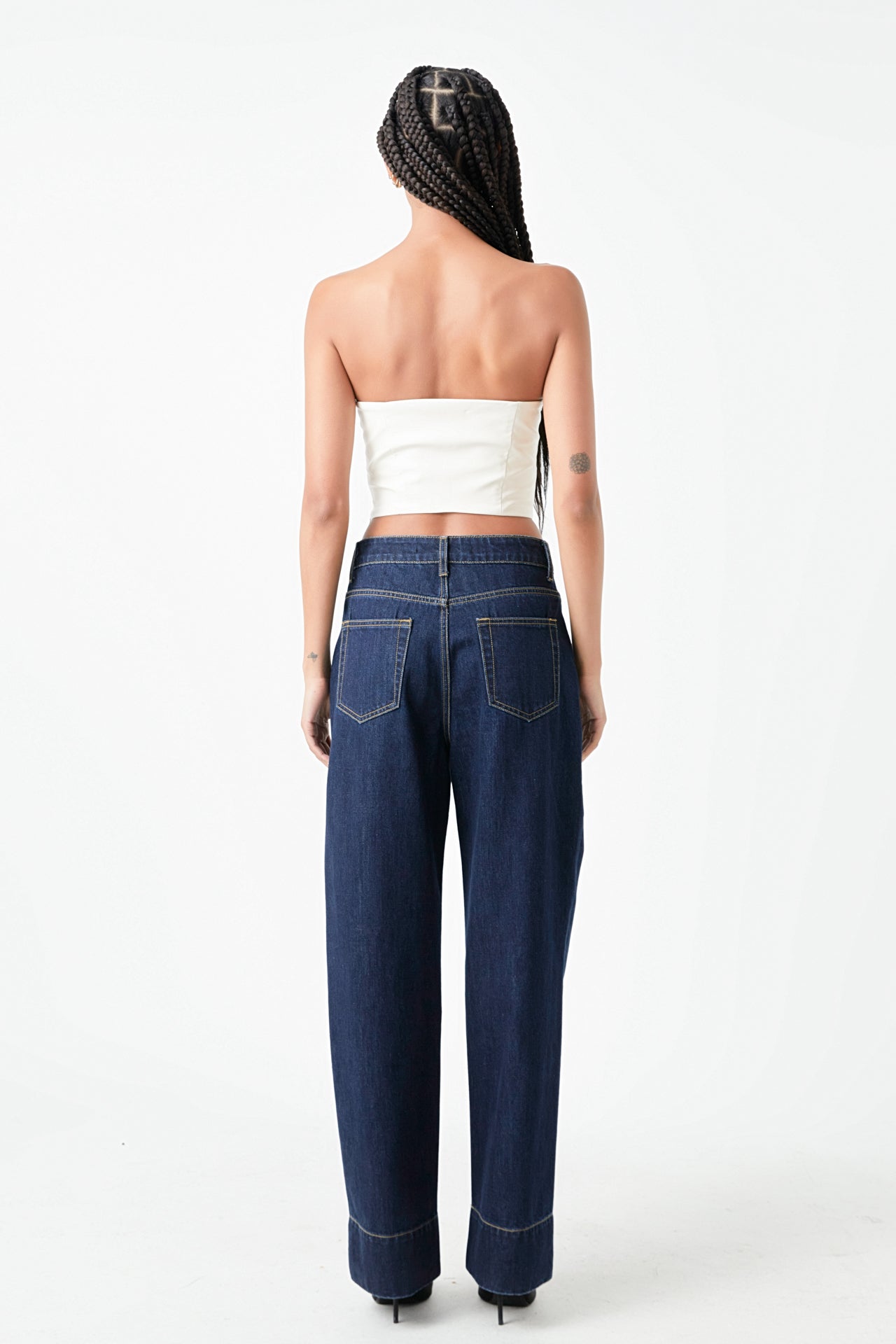 GREY LAB - Cropped Pu Bustier Top - TOPS available at Objectrare