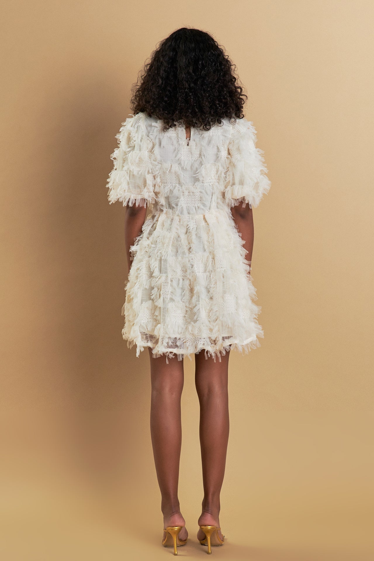 ENDLESS ROSE - Textured Mesh Mini Dress - DRESSES available at Objectrare