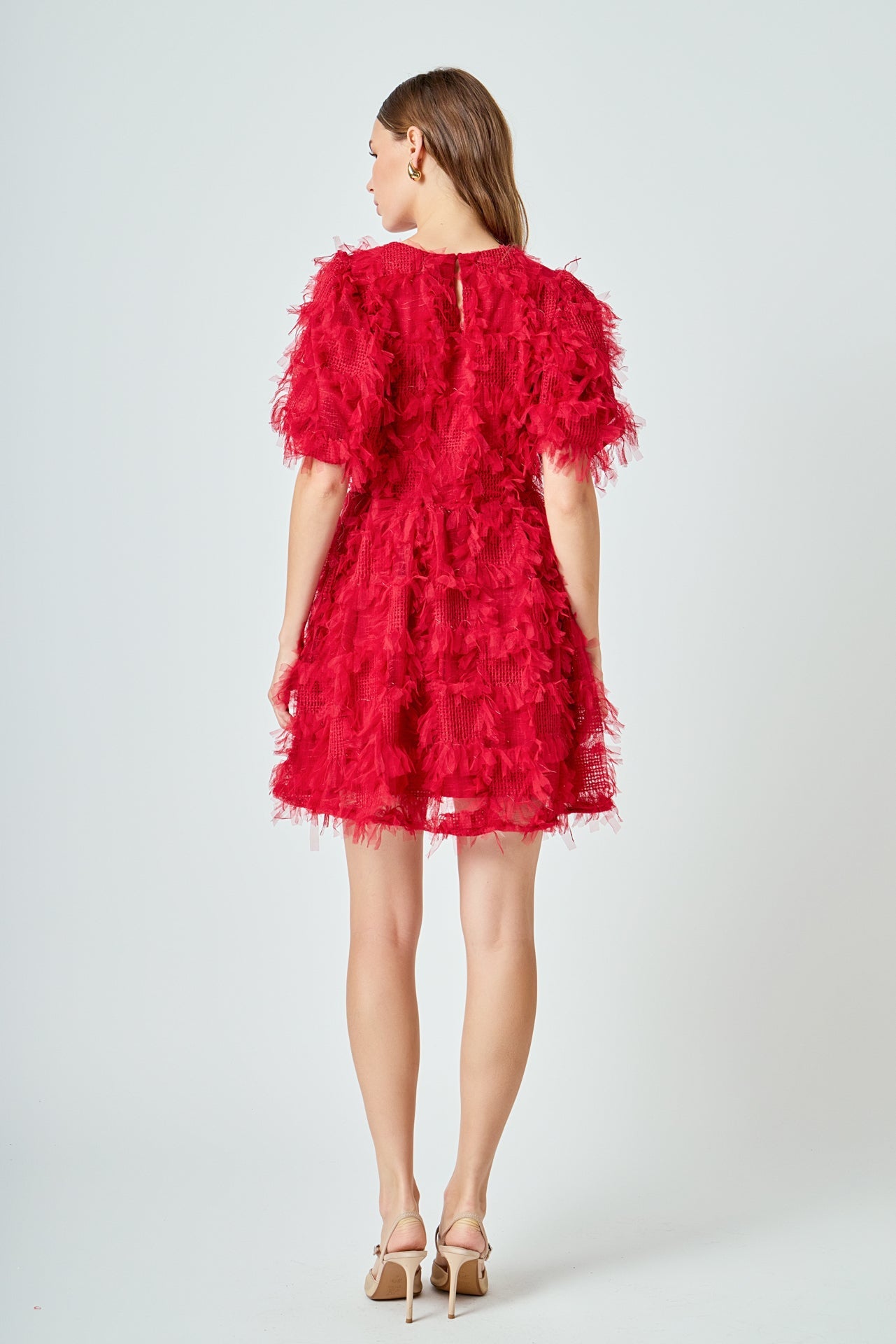 ENDLESS ROSE - Textured Mesh Mini Dress - DRESSES available at Objectrare
