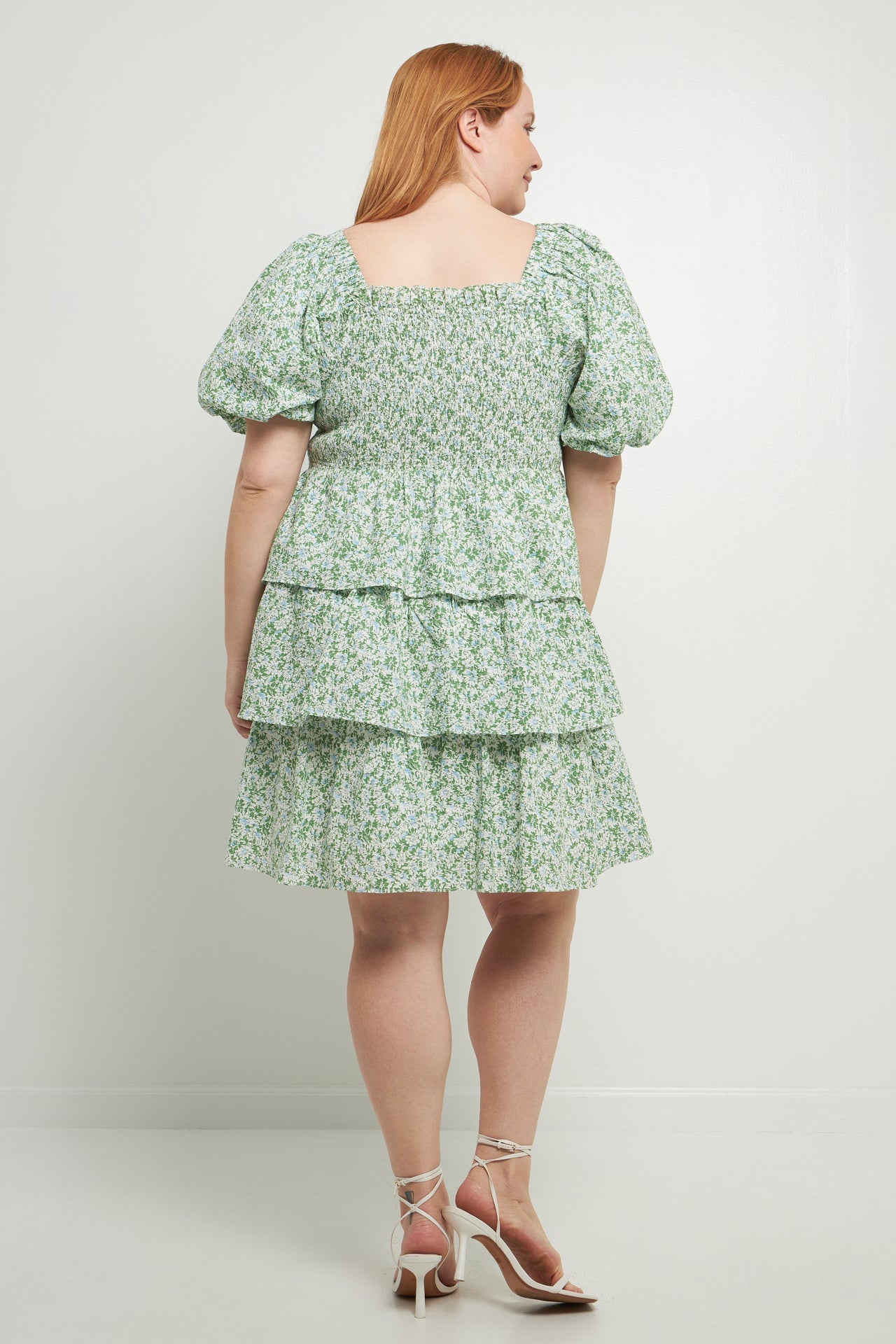 ENGLISH FACTORY - Crinkled Floral Linen Smocked Tiered Mini Dress - DRESSES available at Objectrare