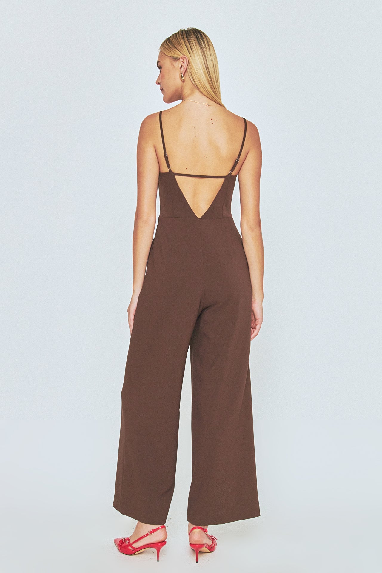ENDLESS ROSE - Adjustable Bustier Wide Leg Jumpsuit - JUMPSUITS available at Objectrare