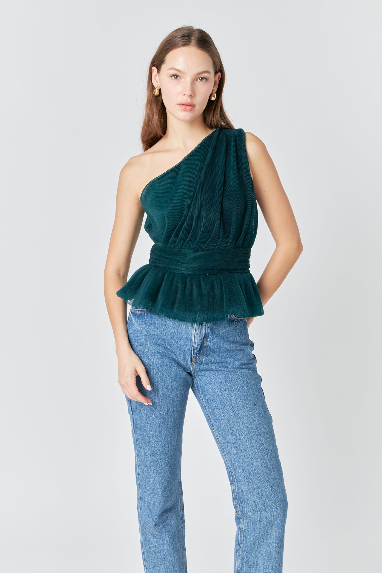 ENDLESS ROSE - Tulle One Shoulder Top - TOPS available at Objectrare