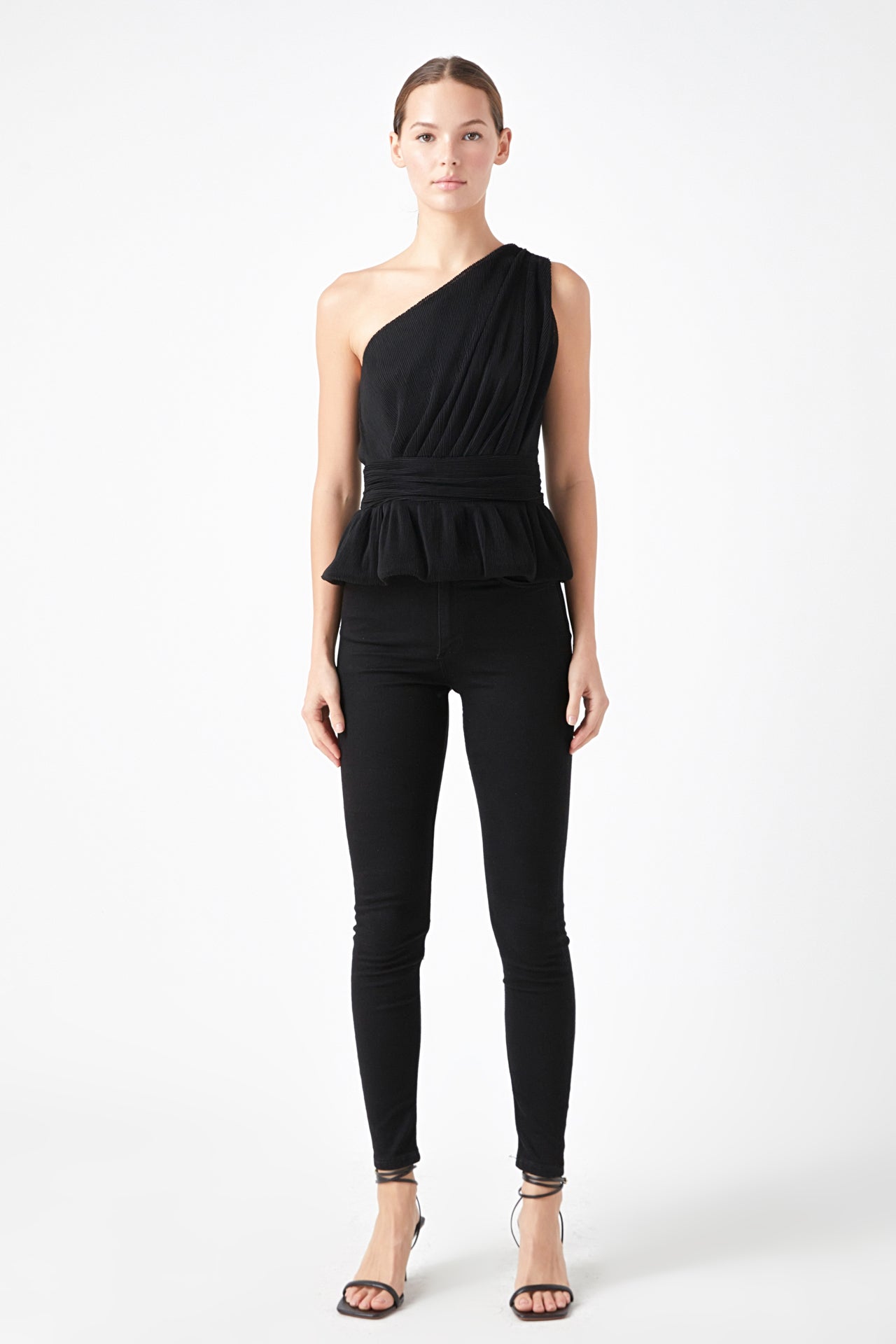 ENDLESS ROSE - Tulle One Shoulder Top - TOPS available at Objectrare