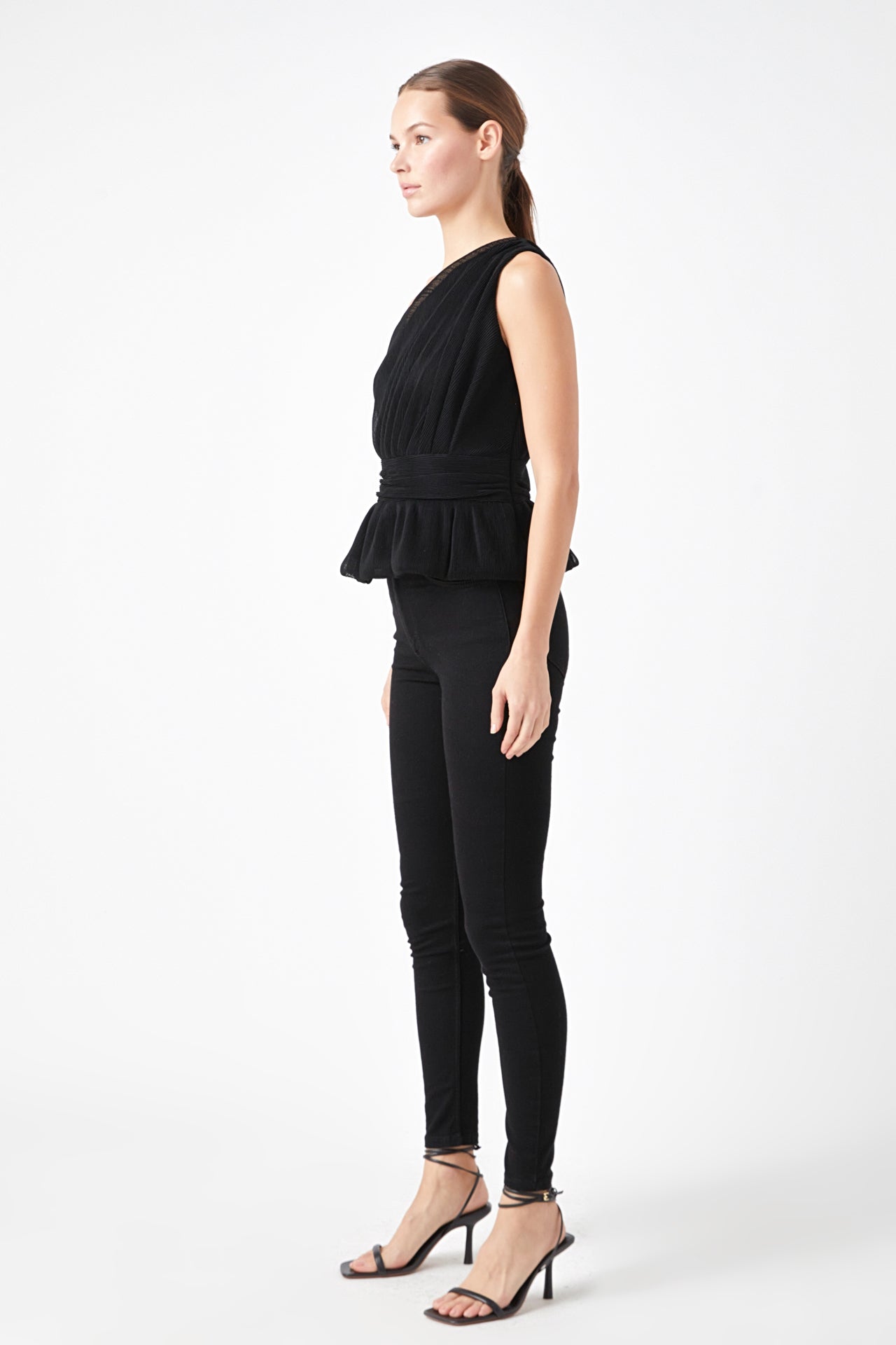 ENDLESS ROSE - Tulle One Shoulder Top - TOPS available at Objectrare
