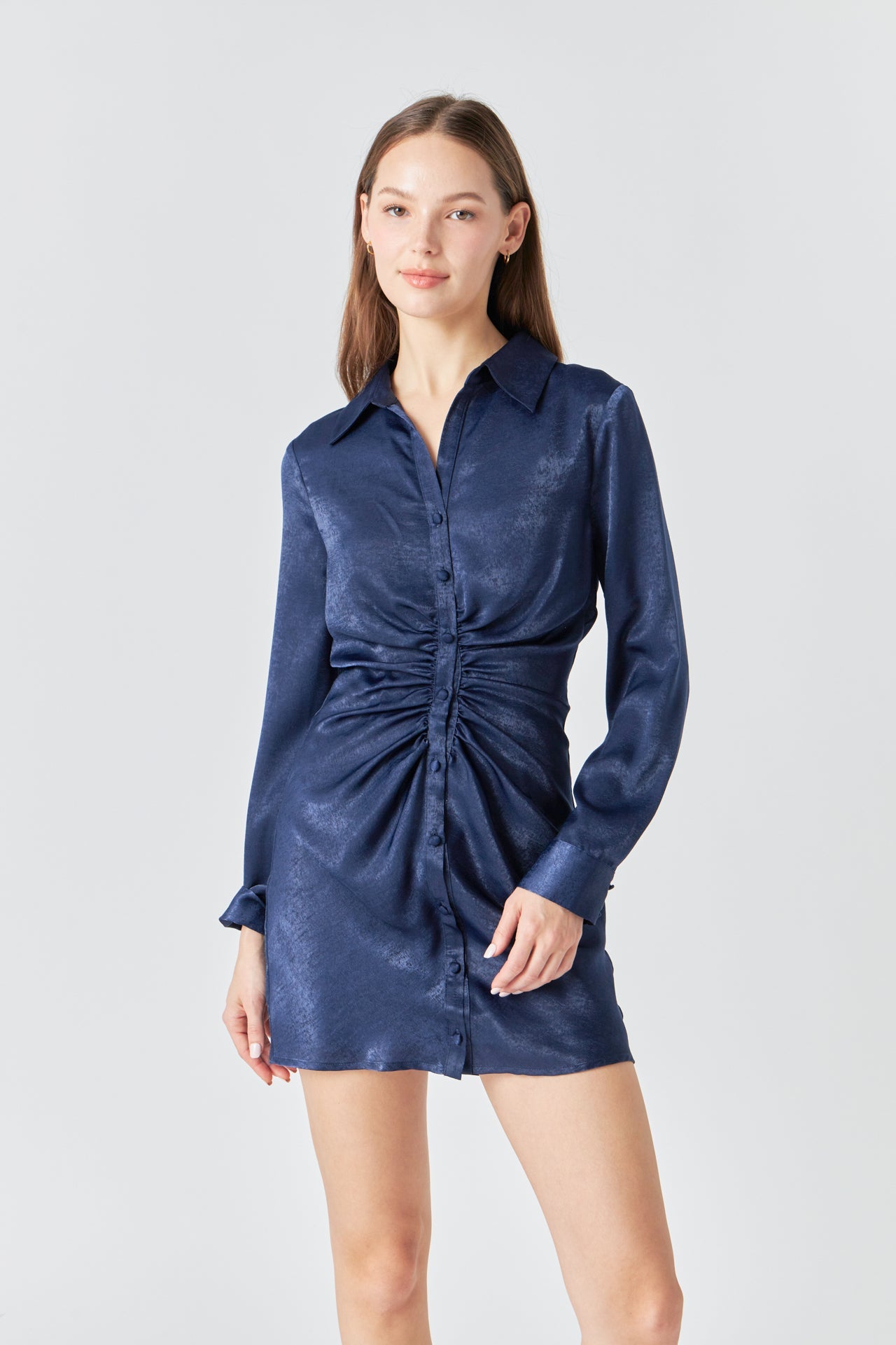 ENDLESS ROSE - Satin Front Cinched Mini Dress - DRESSES available at Objectrare