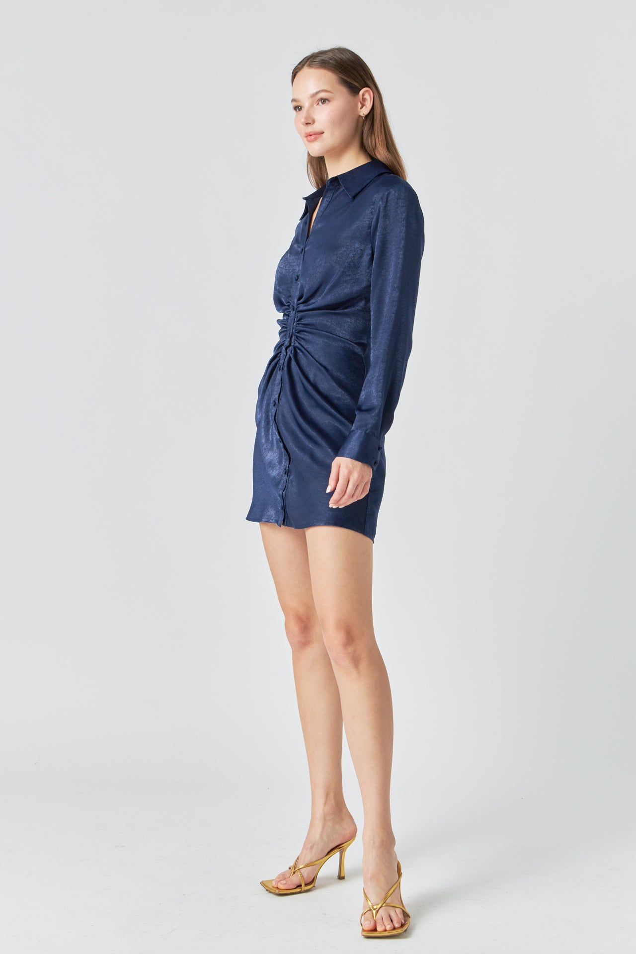 ENDLESS ROSE - Satin Front Cinched Mini Dress - DRESSES available at Objectrare