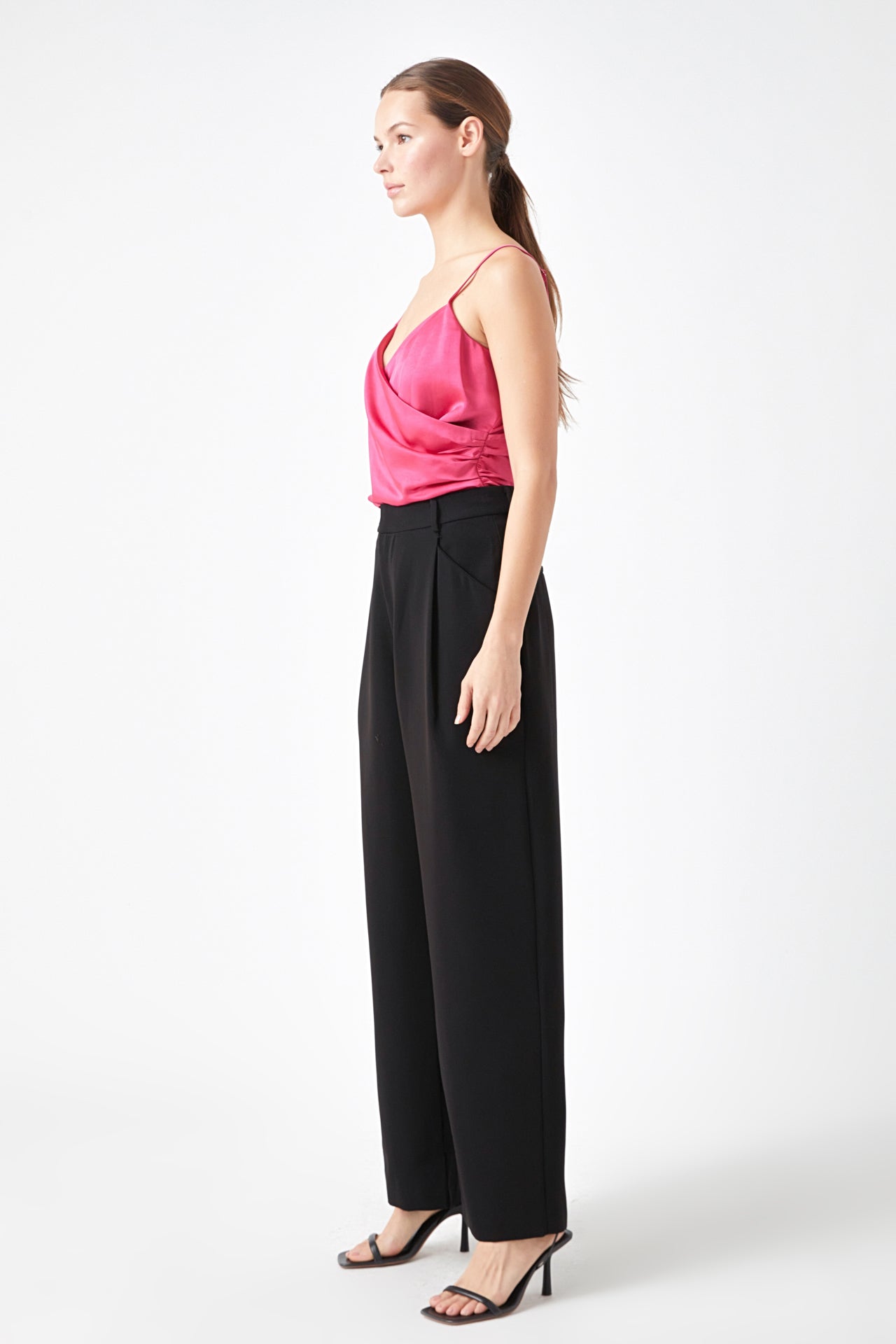 ENDLESS ROSE - Wrap Over Satin Camisole - CAMI TOPS & TANK available at Objectrare