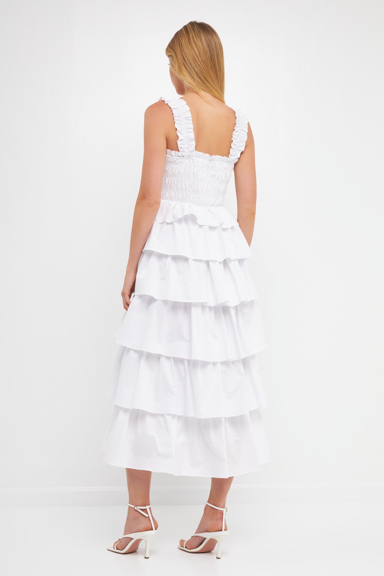 ENGLISH FACTORY - Smocked Bust Multi Ruffled Maxi Dress Gown - DRESSES available at Objectrare