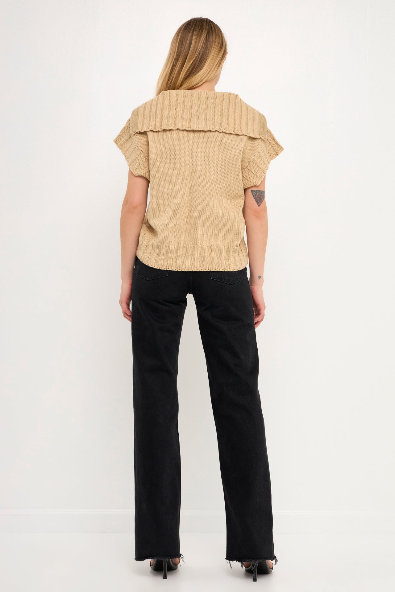ENGLISH FACTORY - Zip Mock Neck Vest - SWEATERS & KNITS available at Objectrare