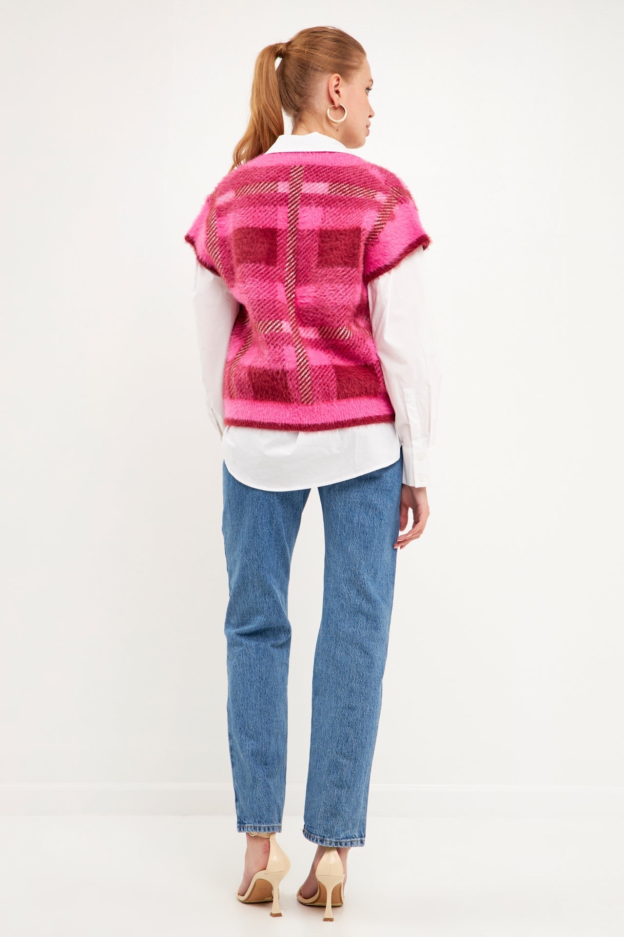 ENGLISH FACTORY - Plaid Sweater Vest - VESTS available at Objectrare