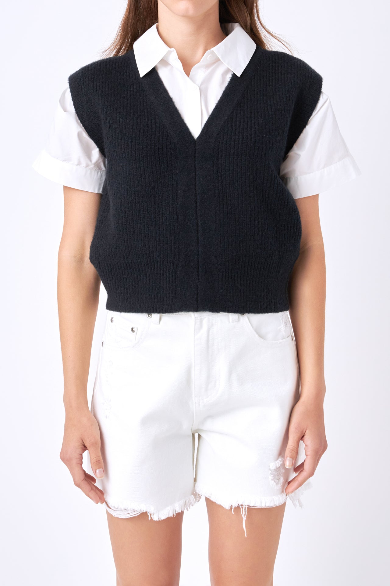 ENGLISH FACTORY - Knit Sweater Vest - SWEATERS & KNITS available at Objectrare