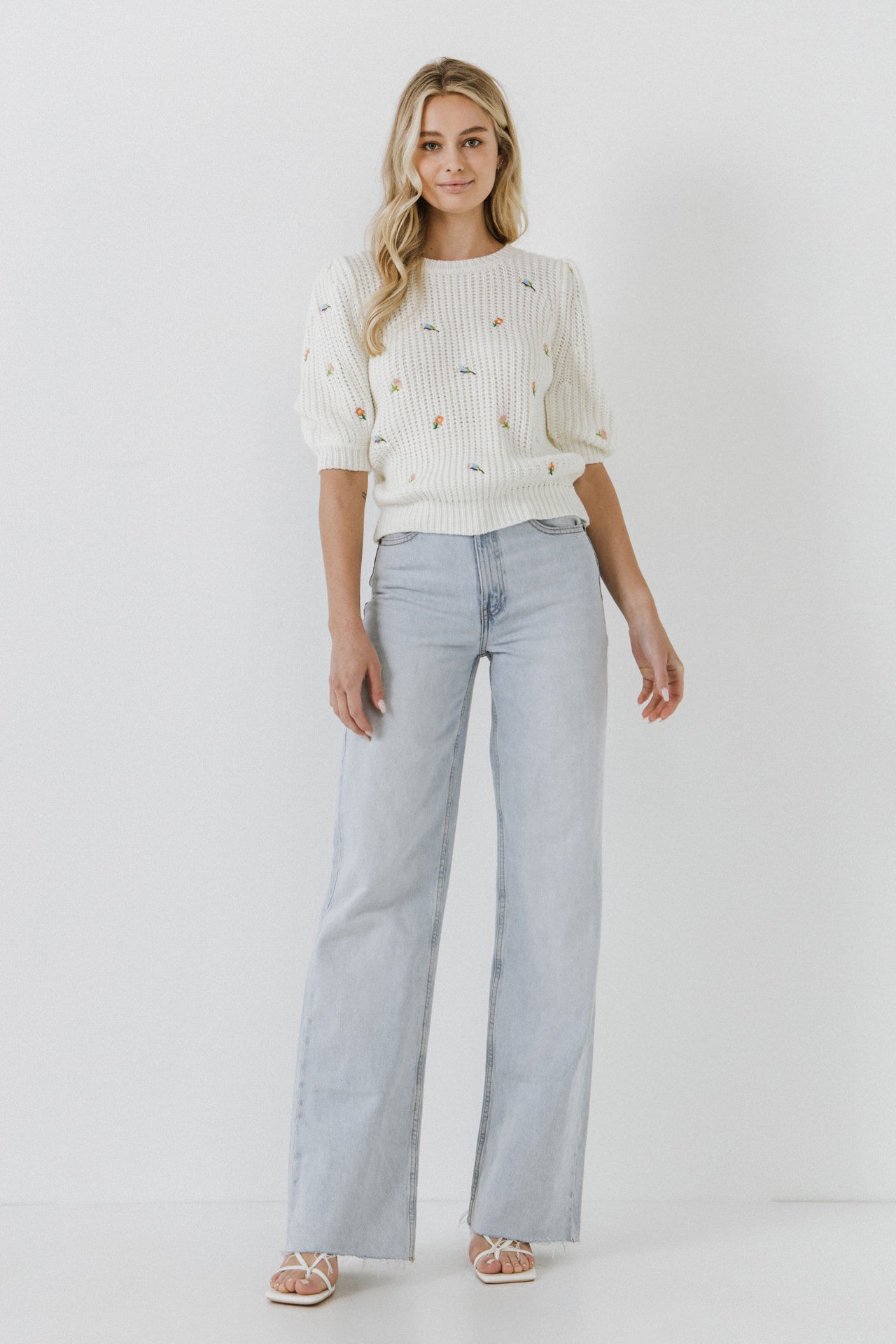 ENGLISH FACTORY - Floral Embroidery Sweater - SWEATERS & KNITS available at Objectrare