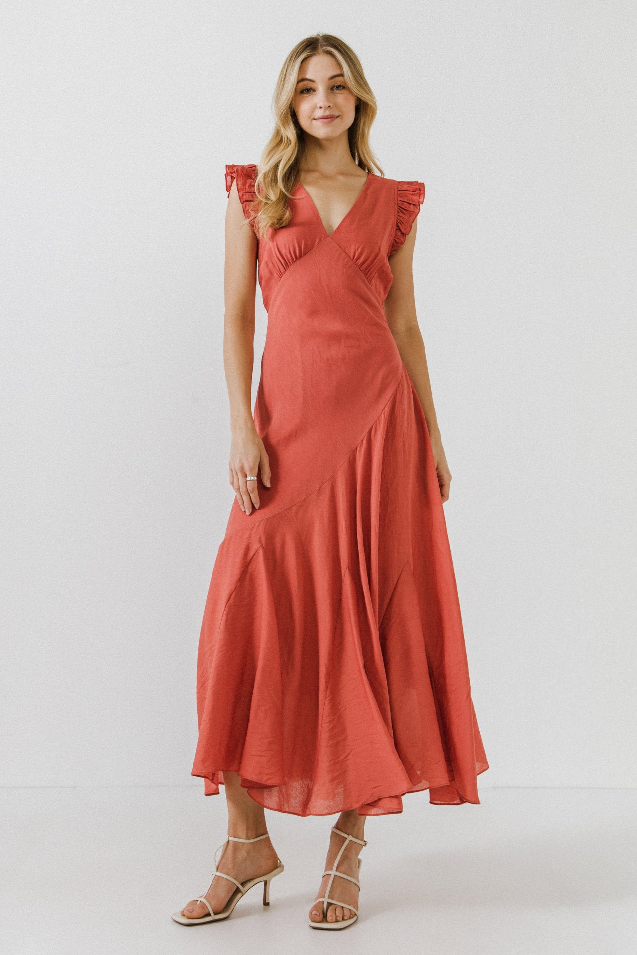 ENDLESS ROSE - Asymmetrical Ruffle Maxi Dress - DRESSES available at Objectrare
