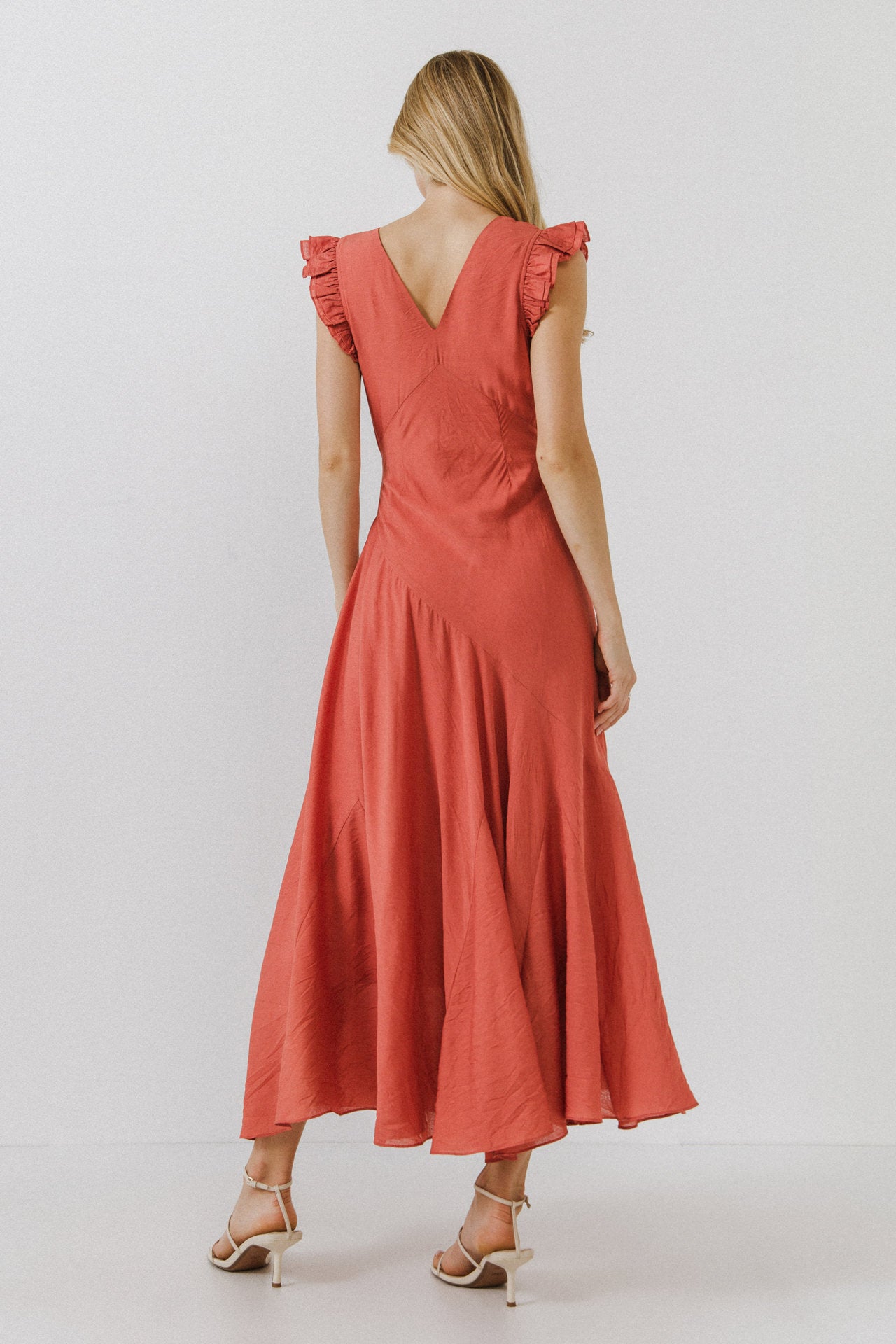 ENDLESS ROSE - Asymmetrical Ruffle Maxi Dress - DRESSES available at Objectrare