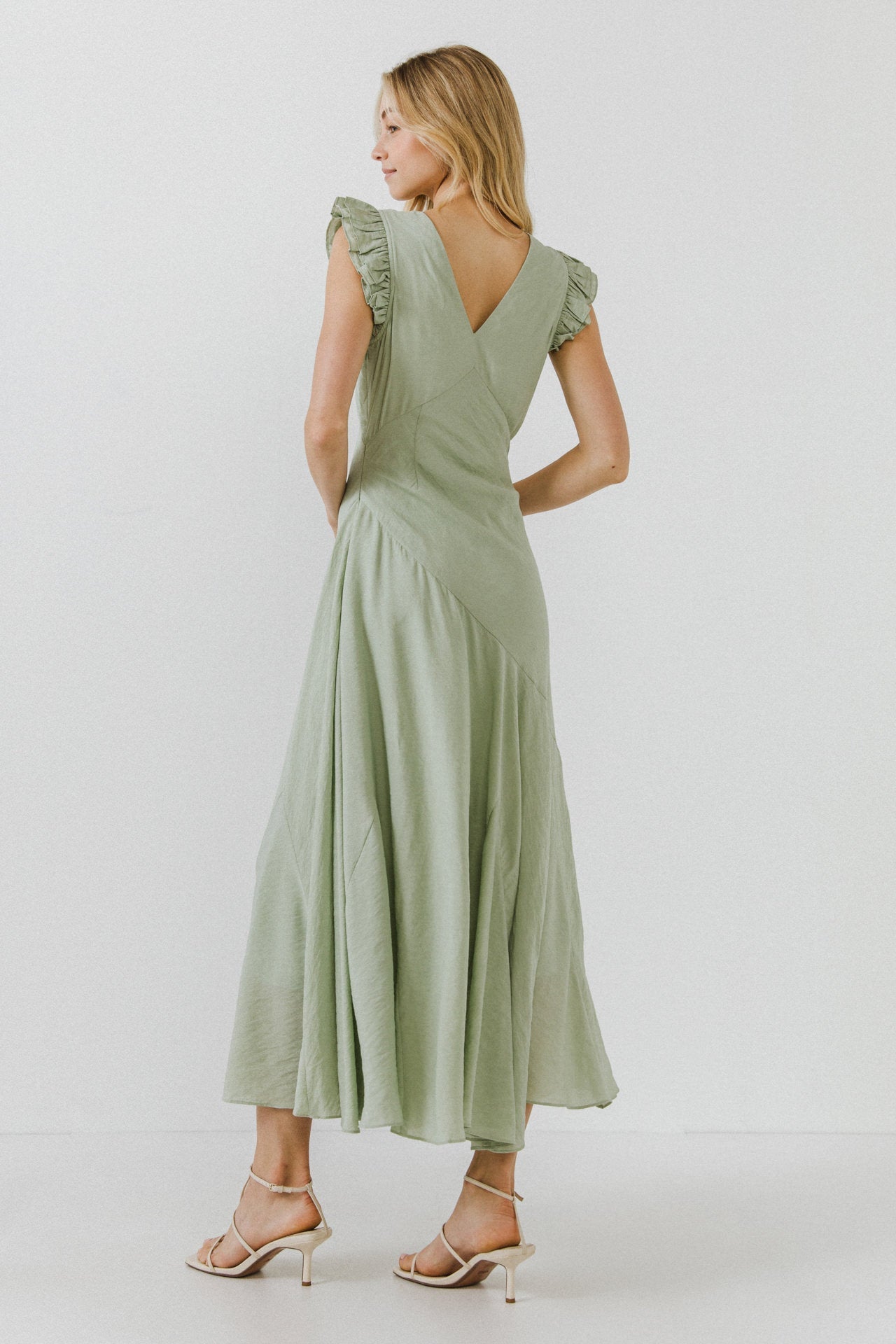 ENDLESS ROSE - Asymmetrical Ruffle Maxi Dress - DRESSES available at Objectrare