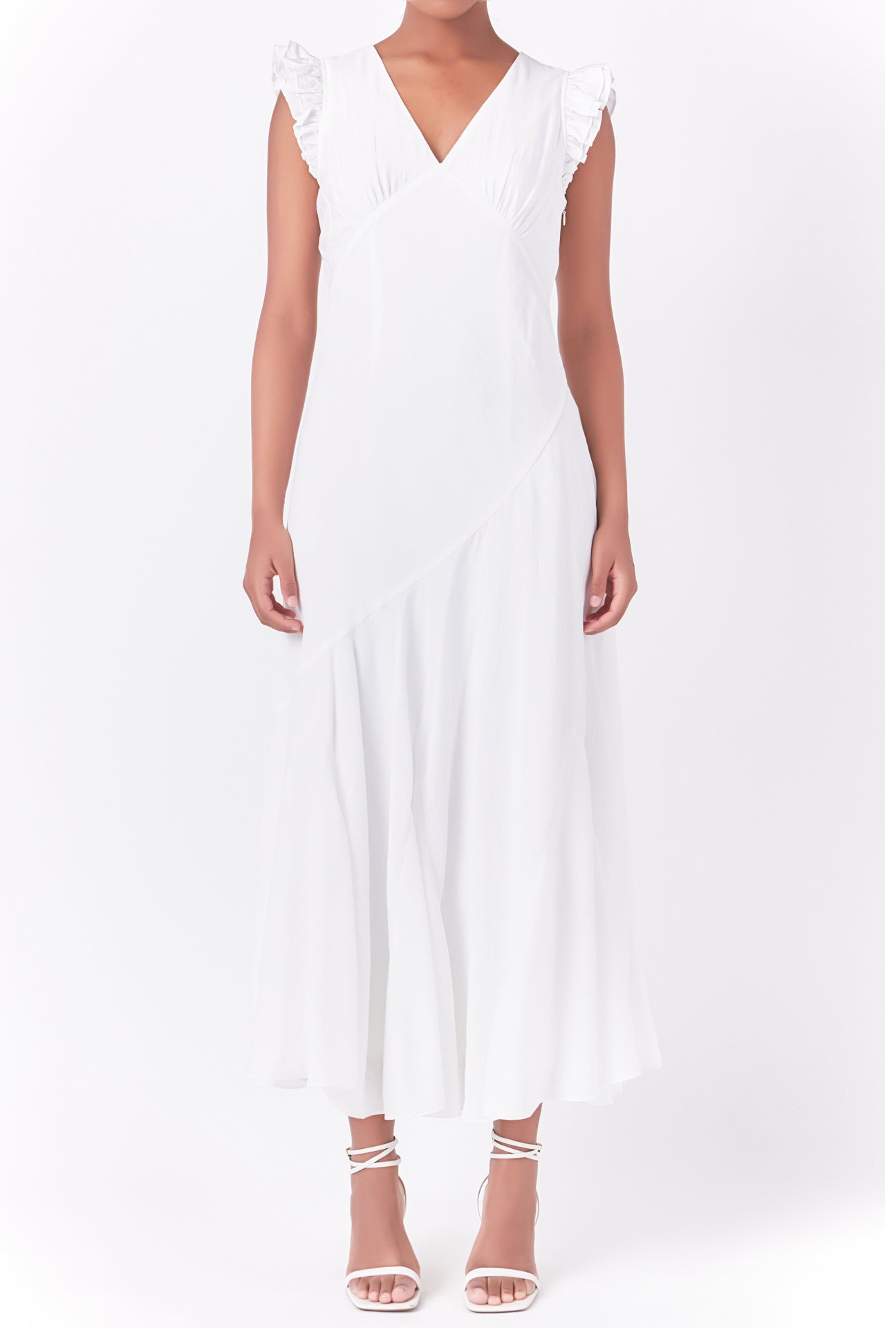 ENDLESS ROSE - Asymmetrical Ruffle Maxi Dress - DRESSES available at Objectrare