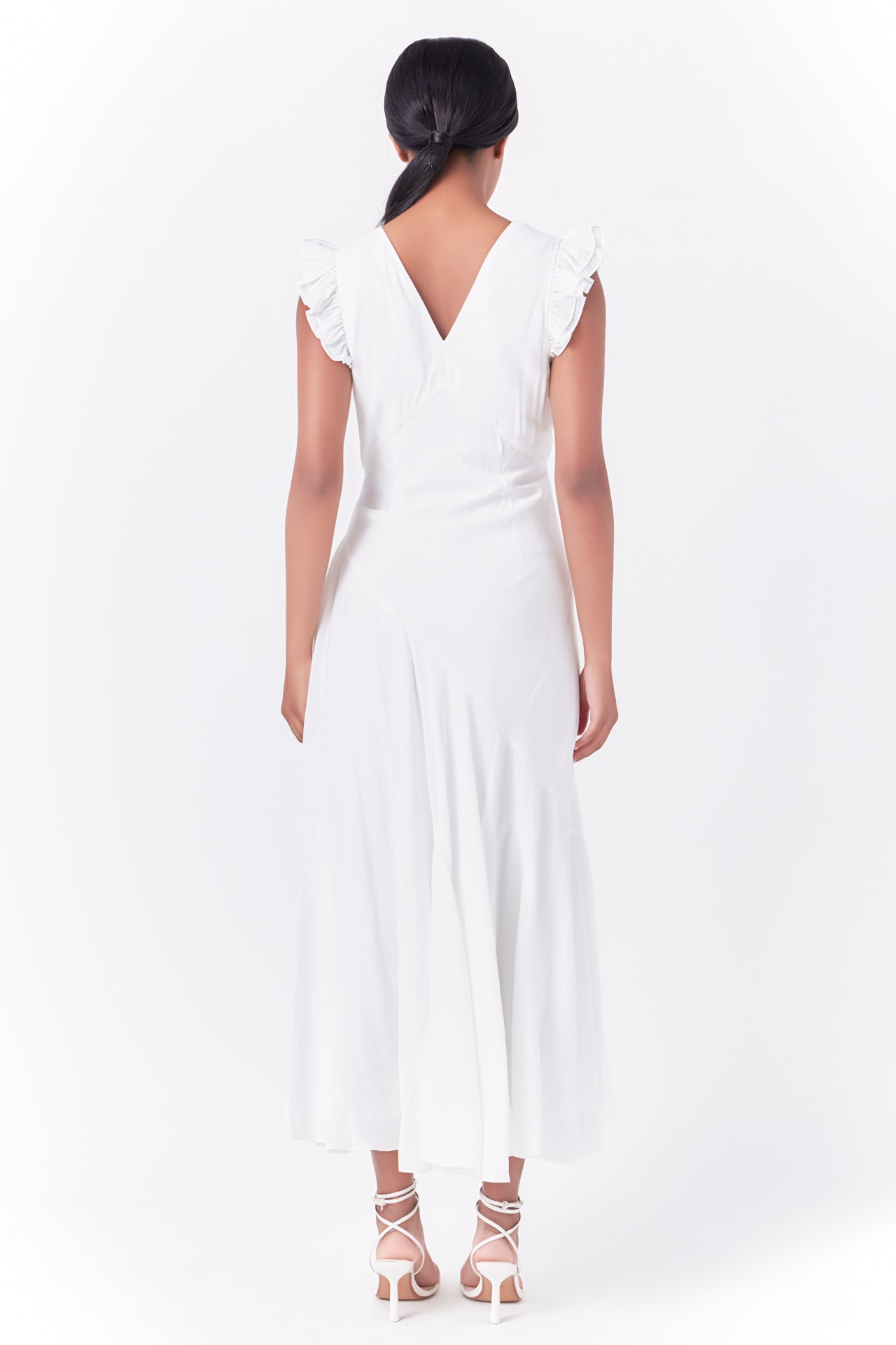ENDLESS ROSE - Asymmetrical Ruffle Maxi Dress - DRESSES available at Objectrare