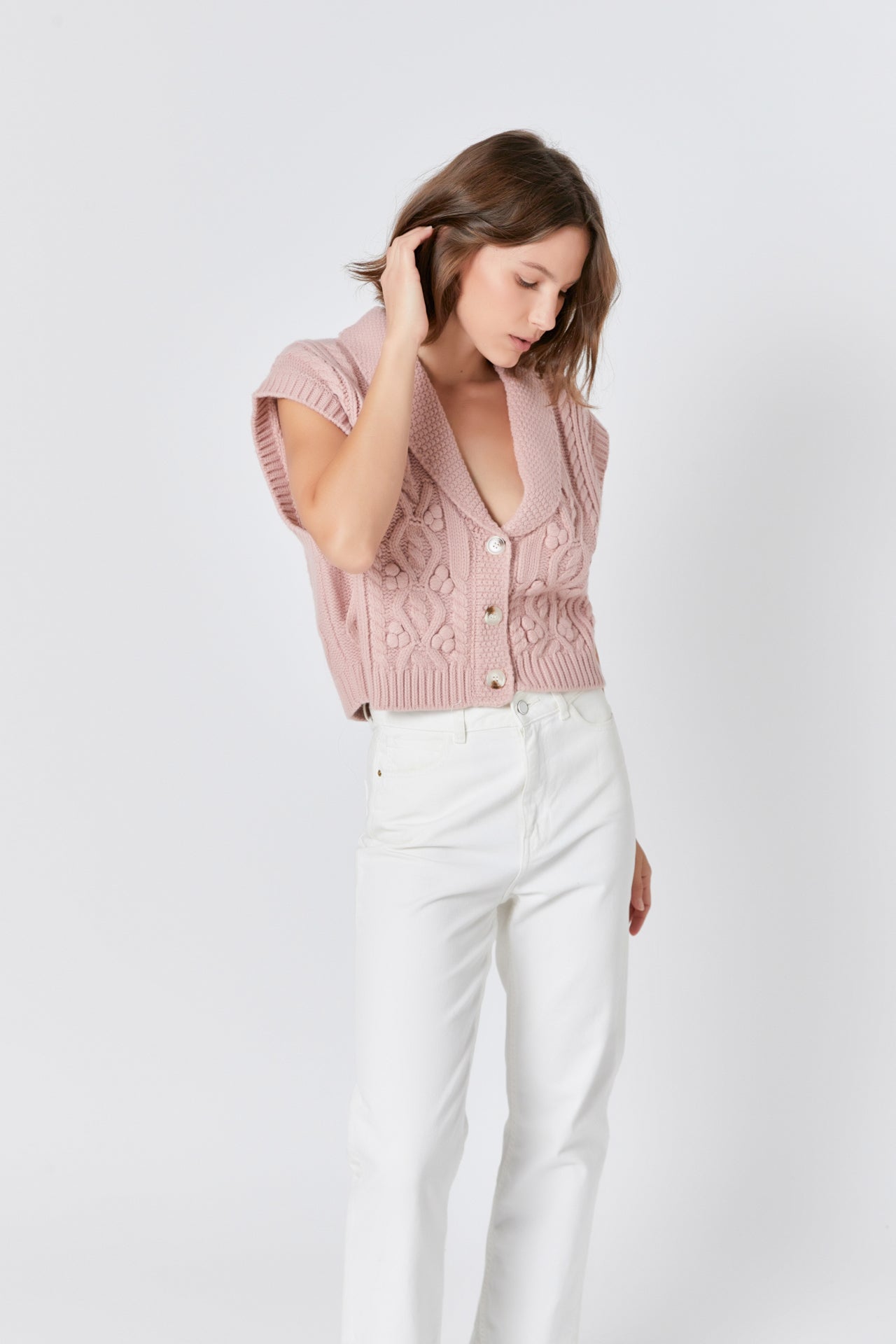 ENDLESS ROSE - Cropped Sweater Vest - VESTS available at Objectrare