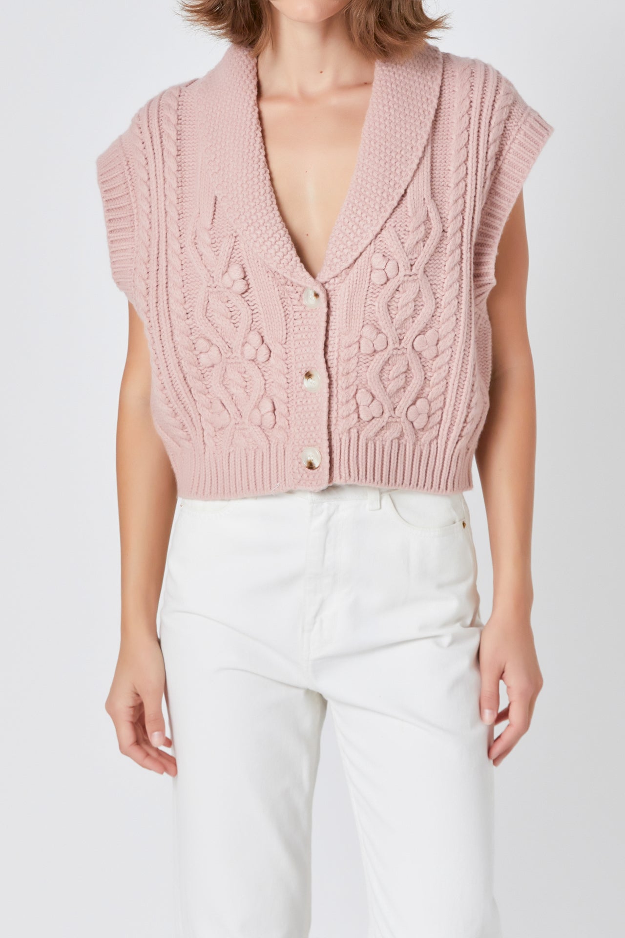 ENDLESS ROSE - Cropped Sweater Vest - VESTS available at Objectrare