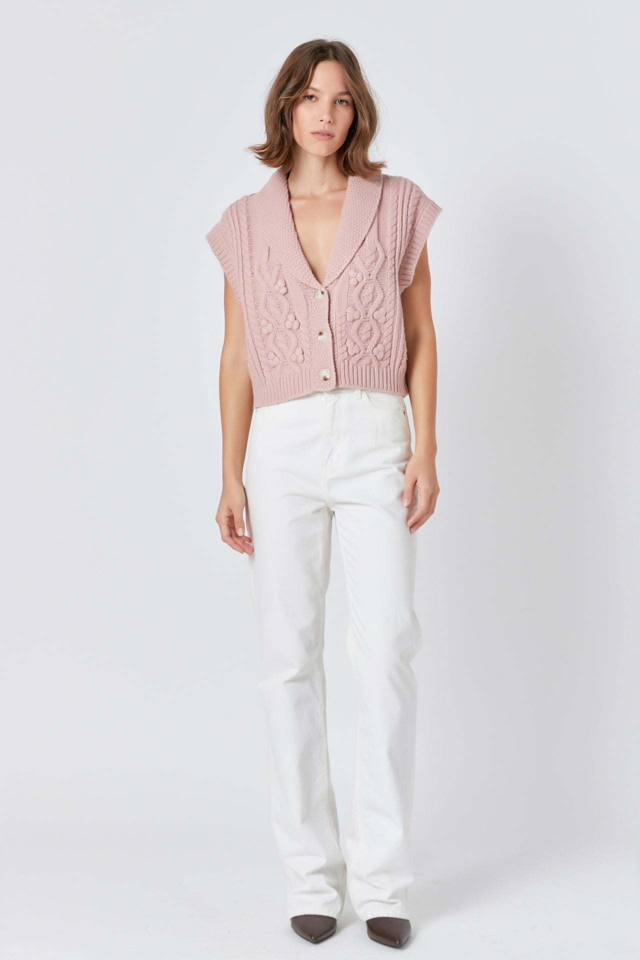 ENDLESS ROSE - Cropped Sweater Vest - VESTS available at Objectrare