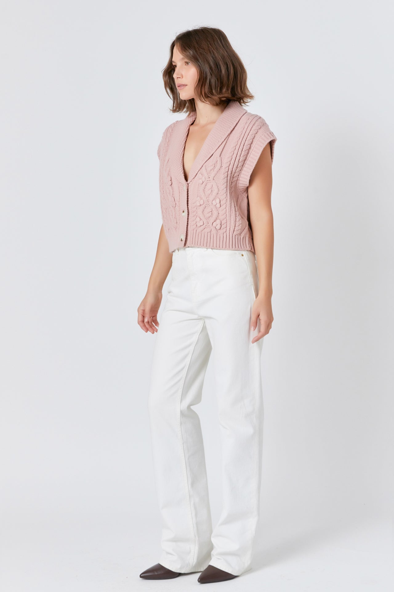 ENDLESS ROSE - Cropped Sweater Vest - VESTS available at Objectrare