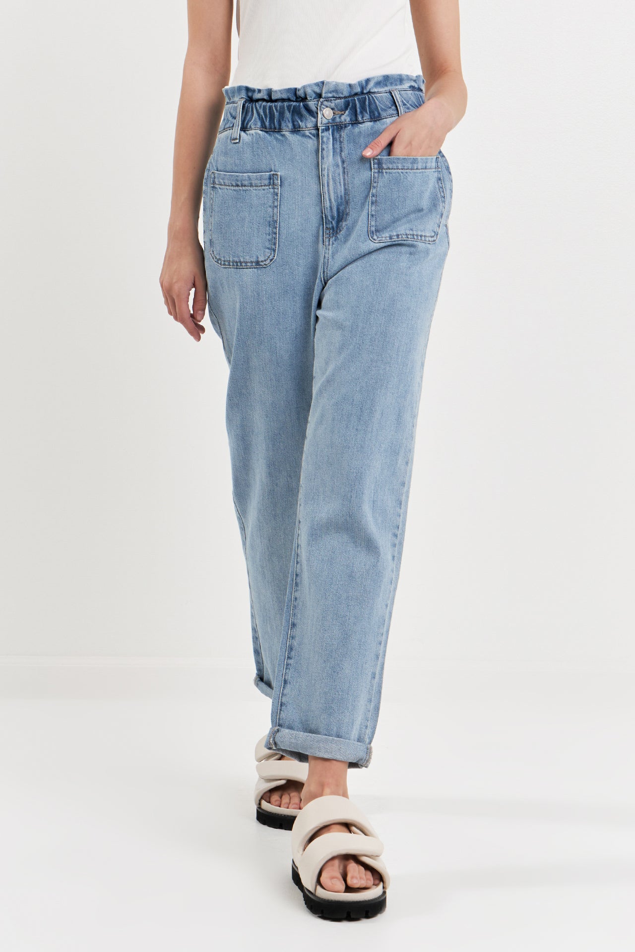 GREY LAB - Paper bag Waist Jeans - JEANS available at Objectrare