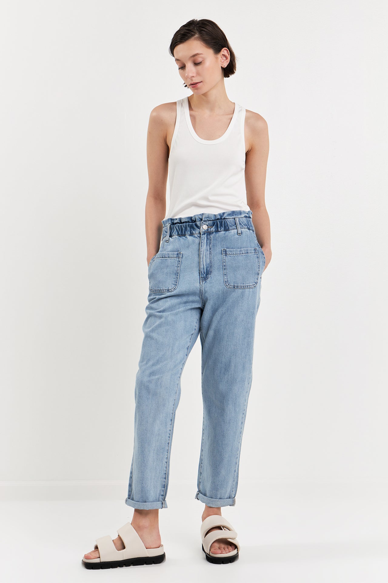 GREY LAB - Paper bag Waist Jeans - JEANS available at Objectrare