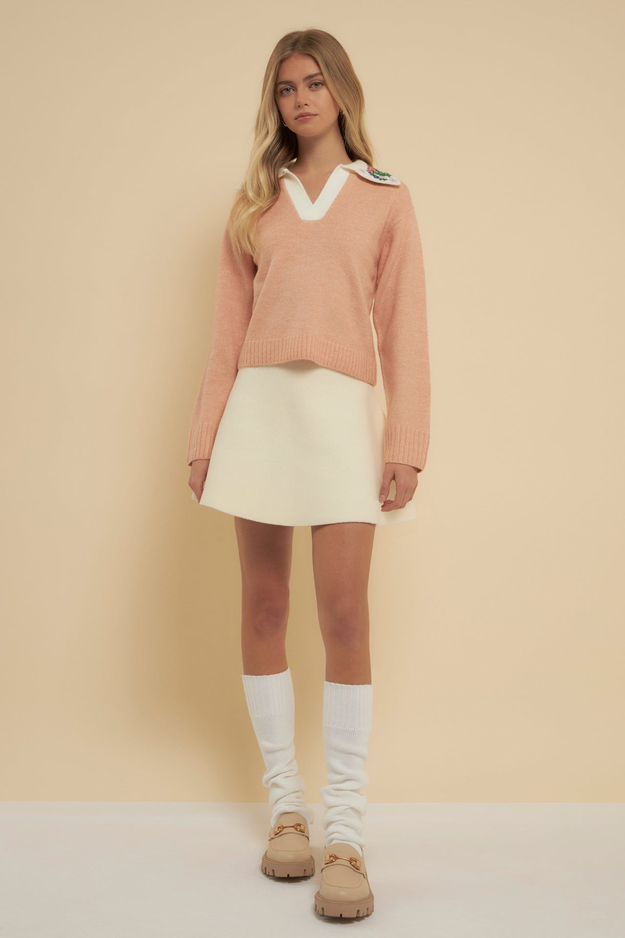 ENGLISH FACTORY - Floral Handmade Embroidery V-Neck Sweater - SWEATERS & KNITS available at Objectrare