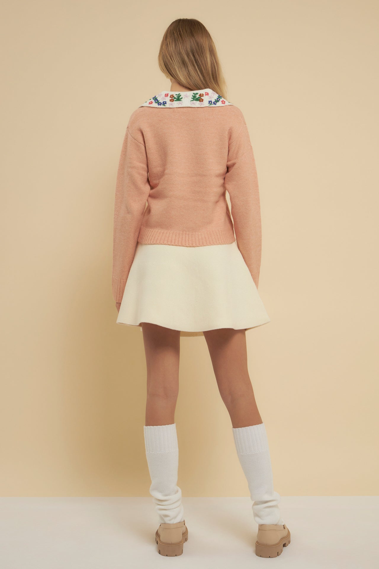 ENGLISH FACTORY - Floral Handmade Embroidery V-Neck Sweater - SWEATERS & KNITS available at Objectrare