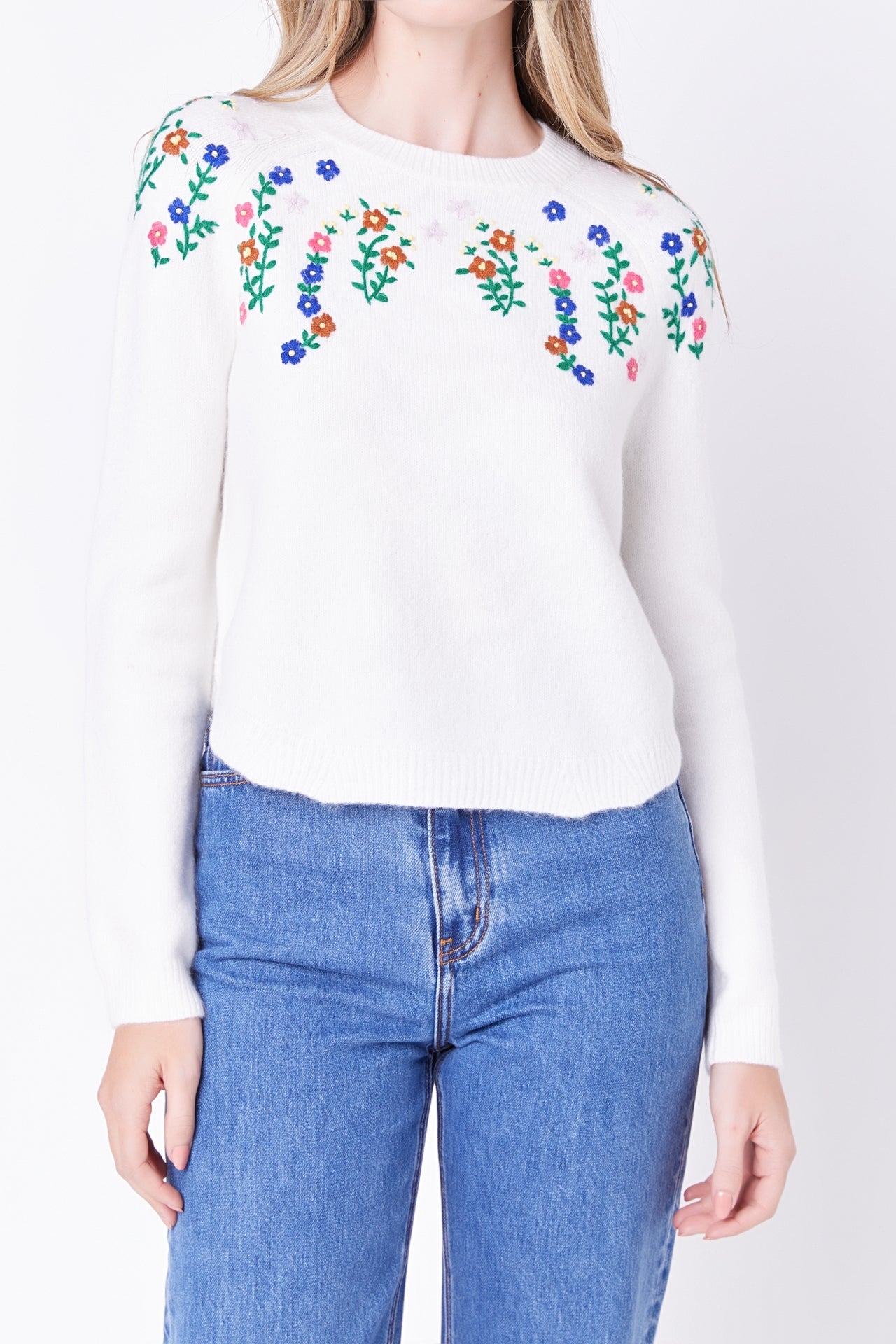 ENGLISH FACTORY - Floral Handmade Embroidery Sweater - SWEATERS & KNITS available at Objectrare