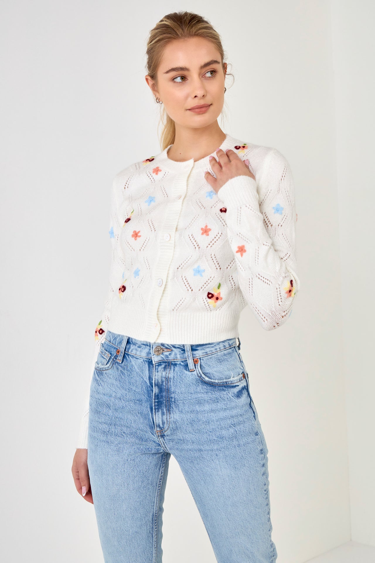 ENGLISH FACTORY - Floral Handmade Embroidery Cardigan - CARDIGANS available at Objectrare