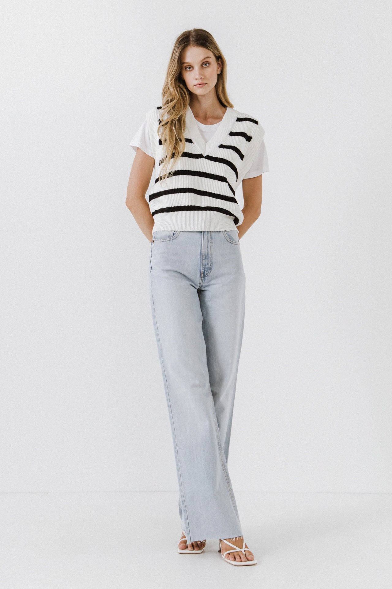 ENGLISH FACTORY - Stripe Knit Vest - SWEATERS & KNITS available at Objectrare