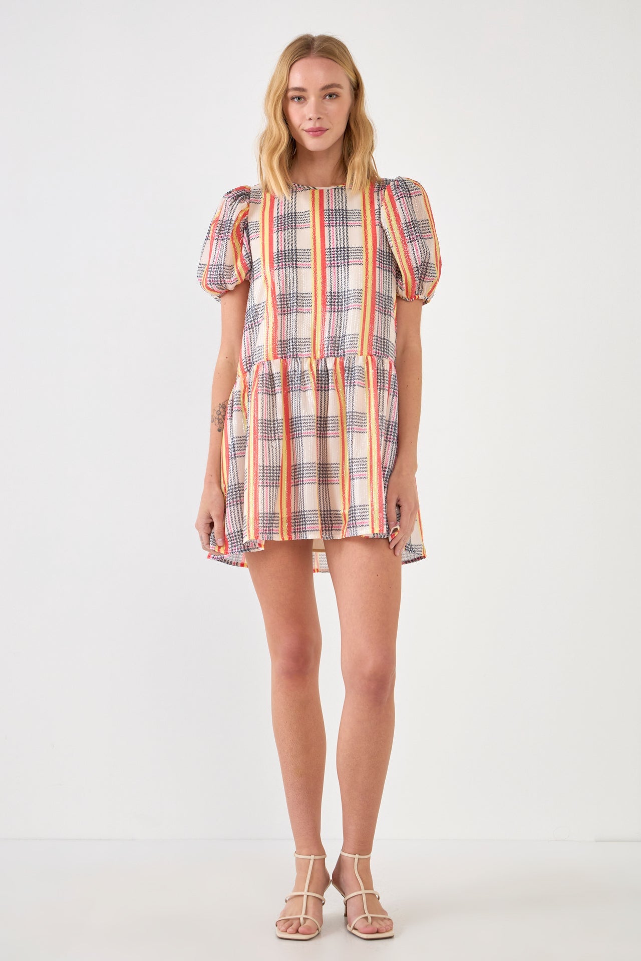 Sequins Check Mini Dress