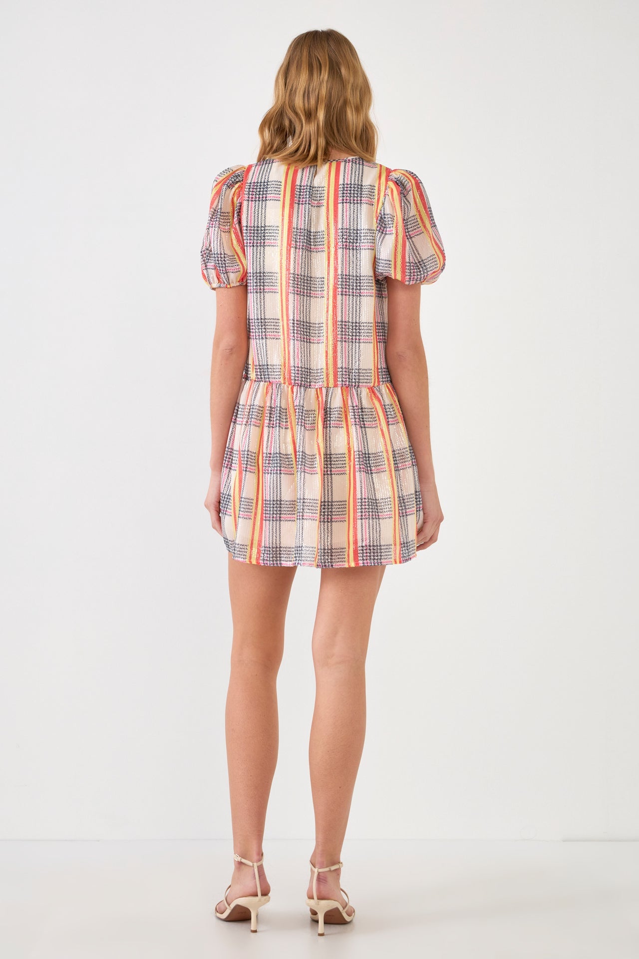 Sequins Check Mini Dress