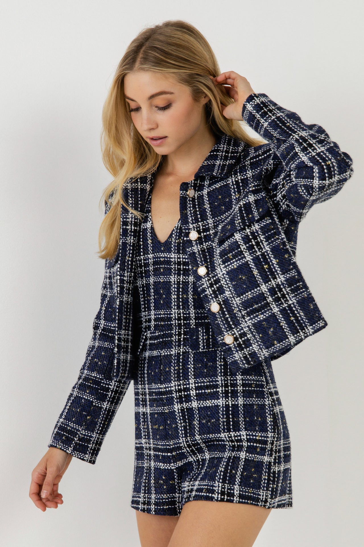 ENGLISH FACTORY - Lurex with Tweed Jacket - JACKETS available at Objectrare