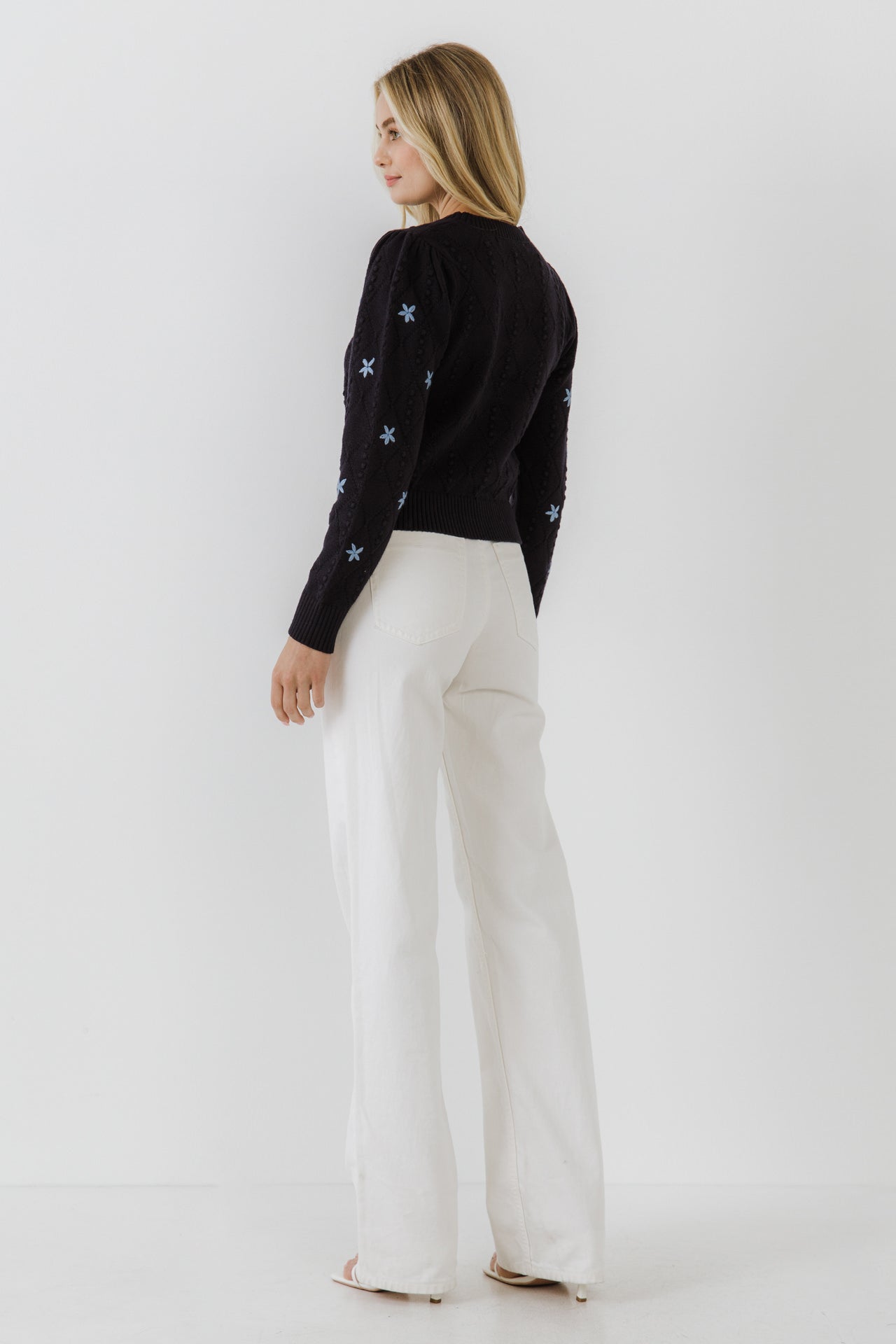 ENGLISH FACTORY - Floral Handmade Embroidery Long Sleeve Sweater - SWEATERS & KNITS available at Objectrare