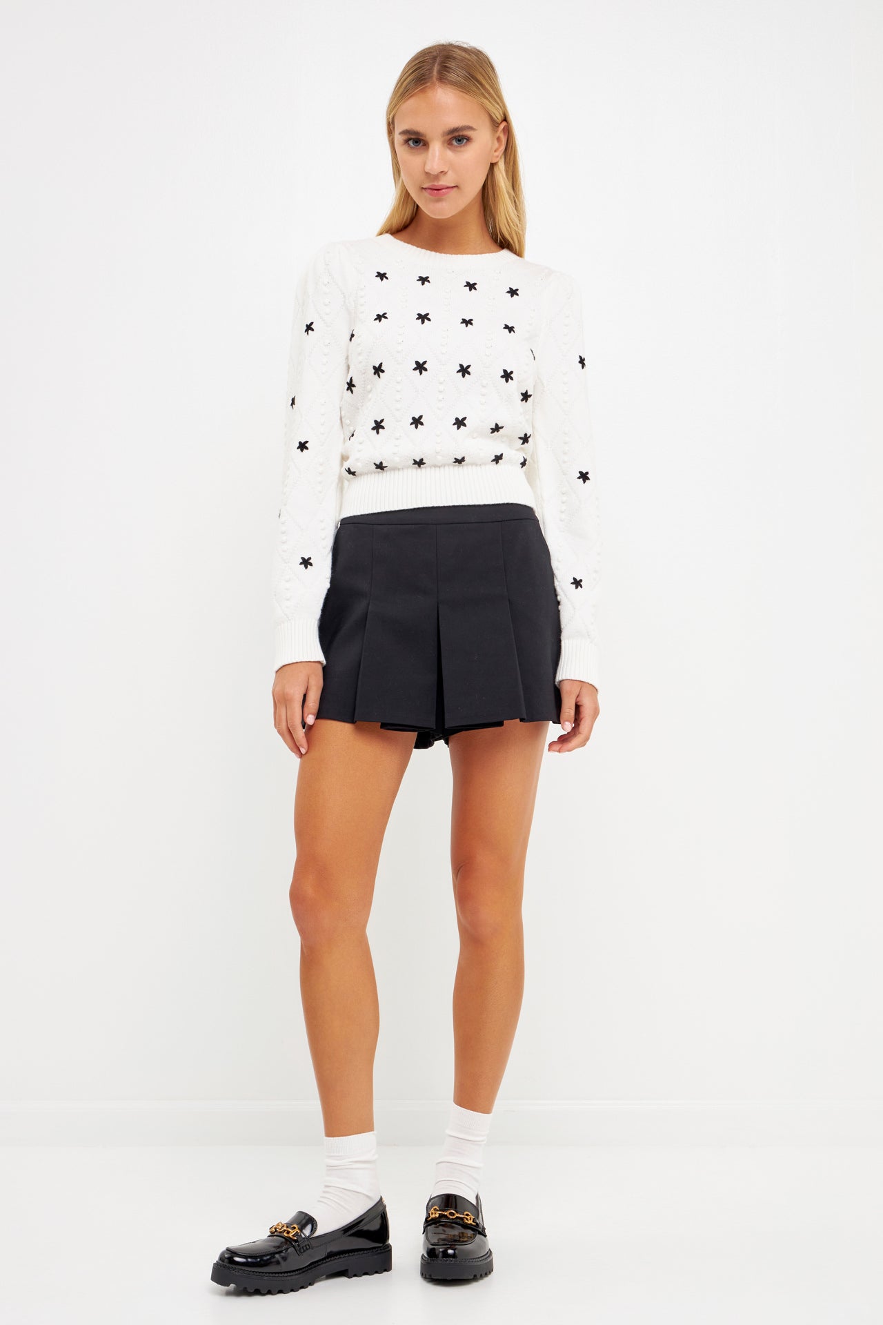 ENGLISH FACTORY - Floral Handmade Embroidery Long Sleeve Sweater - SWEATERS & KNITS available at Objectrare