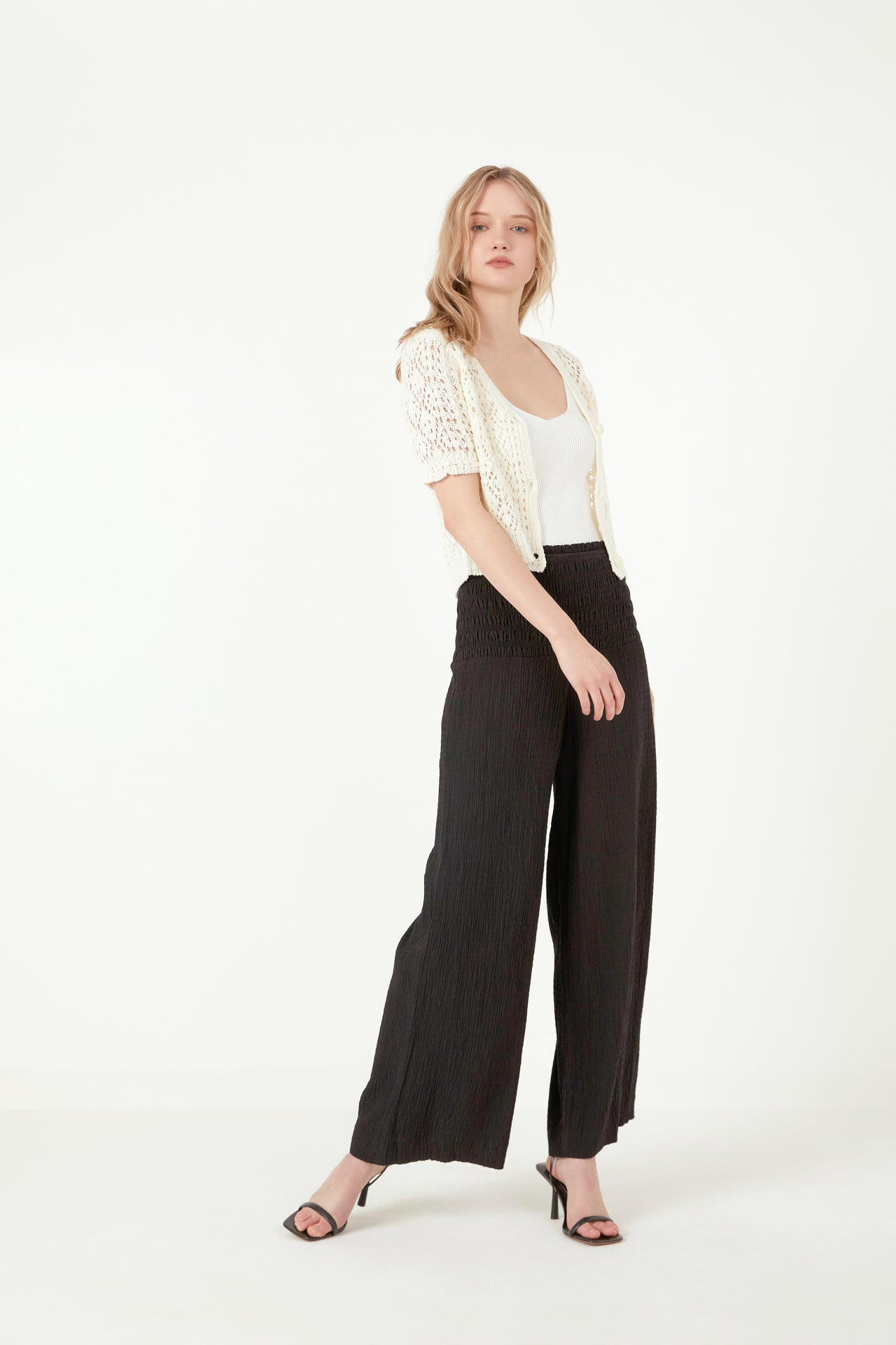 FREE THE ROSES - Smocked Detail Pants - PANTS available at Objectrare