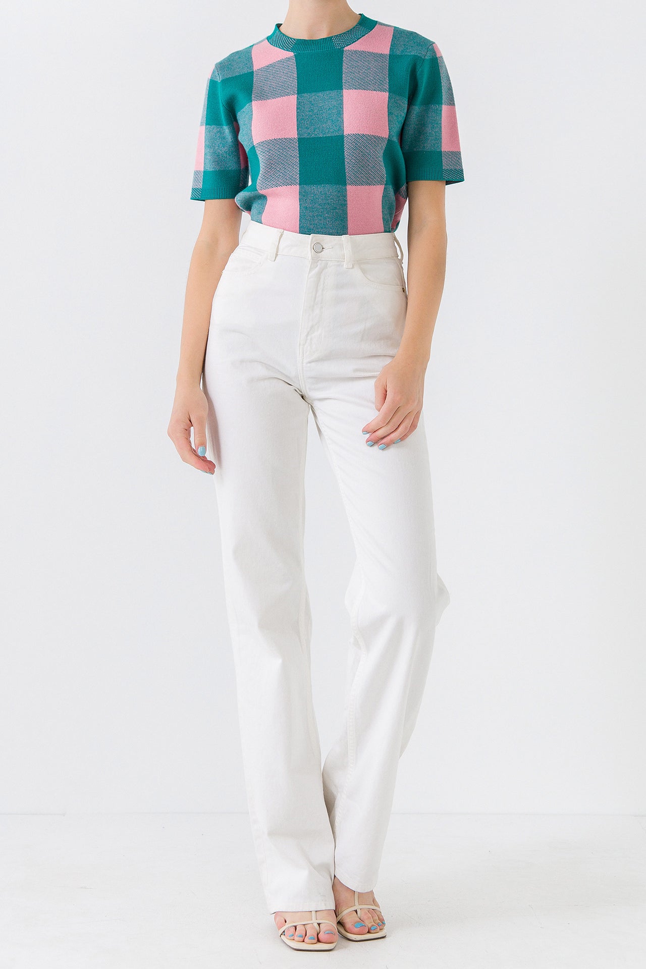 ENGLISH FACTORY - Gingham Sweater - SWEATERS & KNITS available at Objectrare