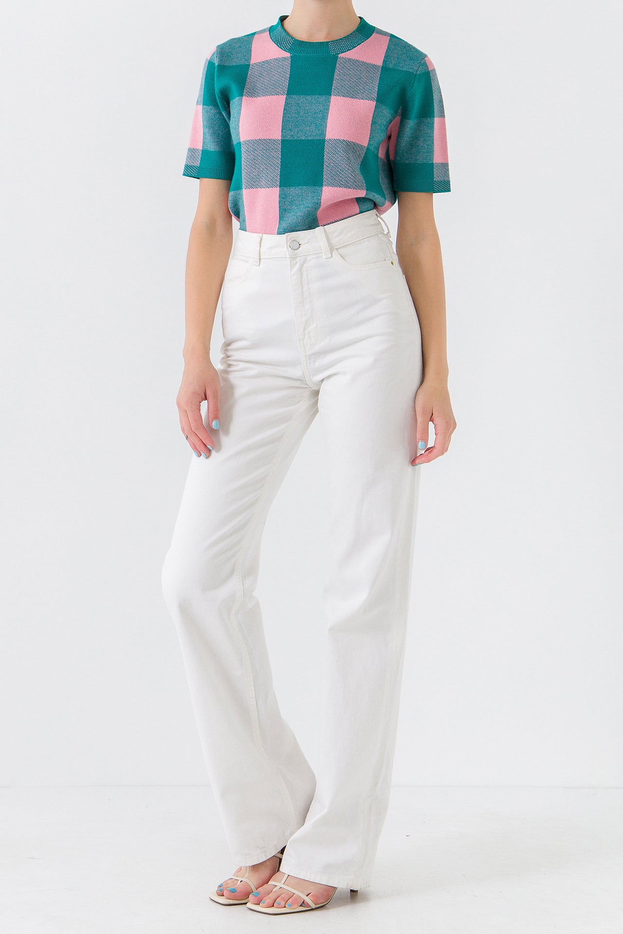 ENGLISH FACTORY - Gingham Sweater - SWEATERS & KNITS available at Objectrare