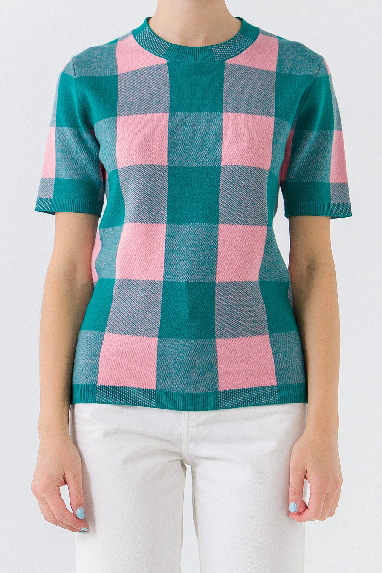 ENGLISH FACTORY - Gingham Sweater - SWEATERS & KNITS available at Objectrare